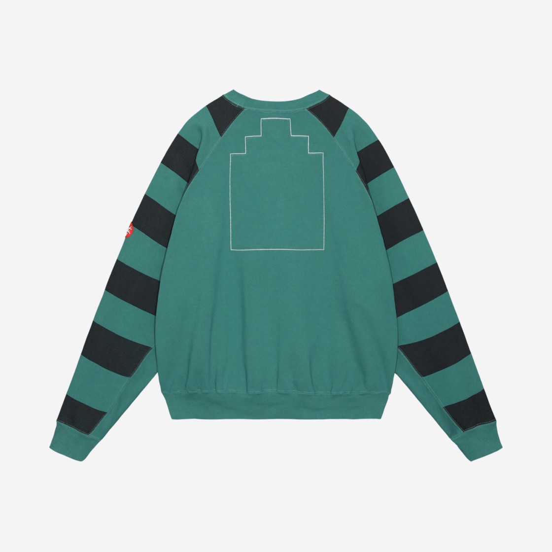 Cav Empt Overdye Stripe Sleeve Big Crew Neck Green - 23FW 상세 이미지 2