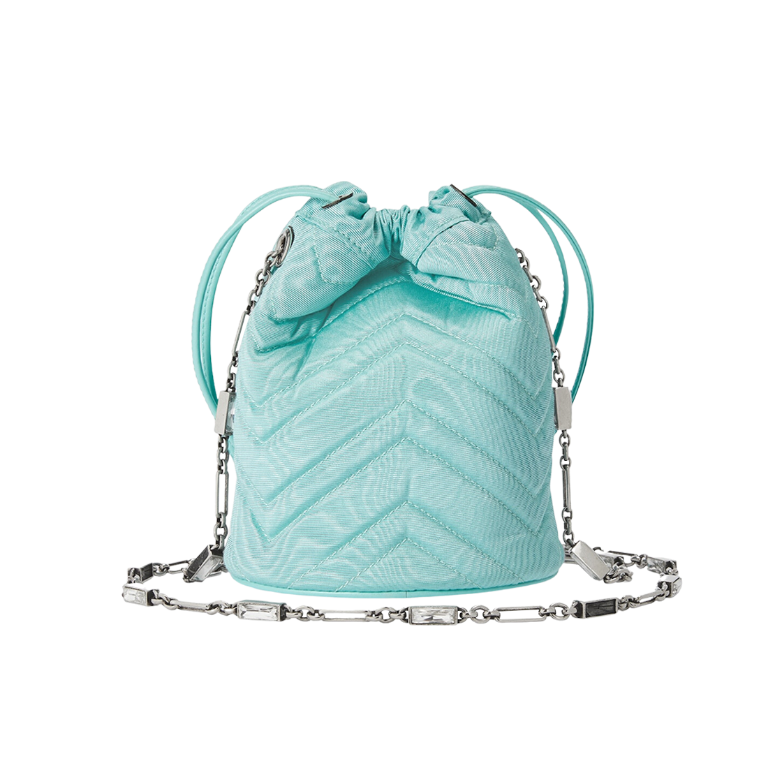 Gucci GG Marmont Bucket Bag Light Blue Moire Fabric 상세 이미지 3