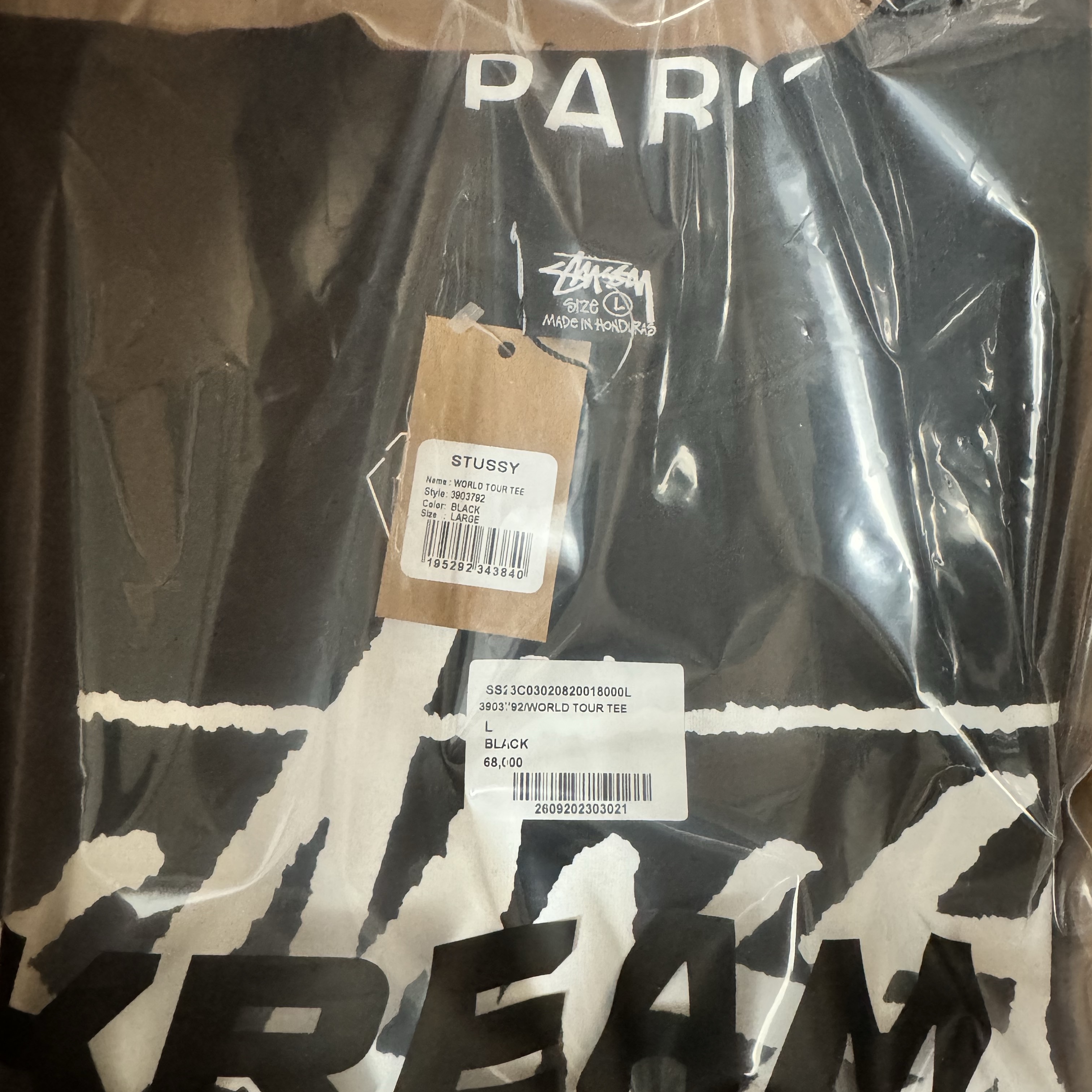 Stussy World Tour T-Shirt Black 2023 착용 스타일