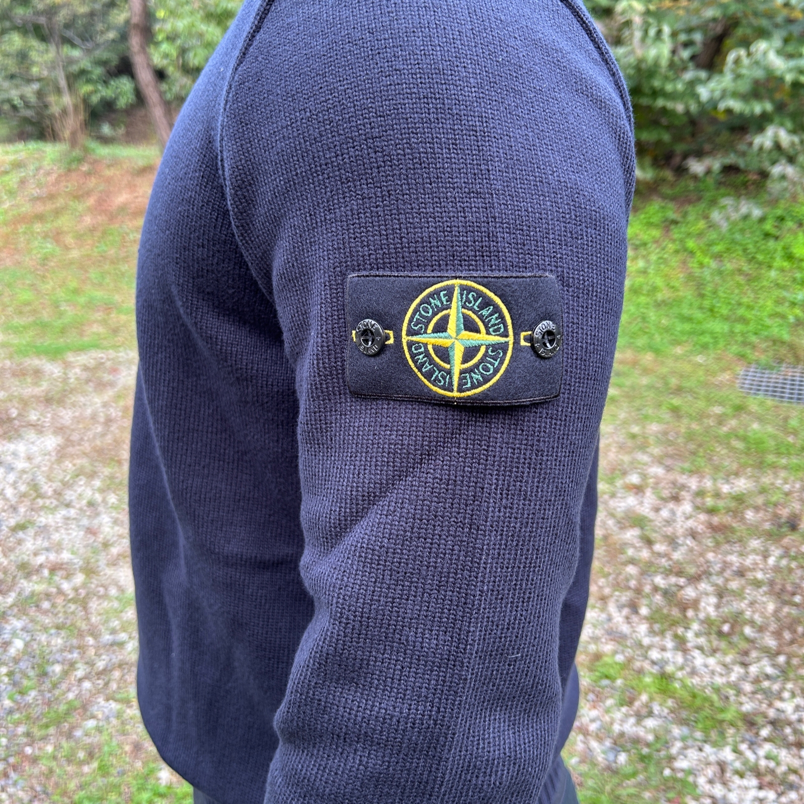 Stone Island 506A2 Winter Cotton Crewneck Knit Navy Blue - 23FW 착용 스타일 - 2