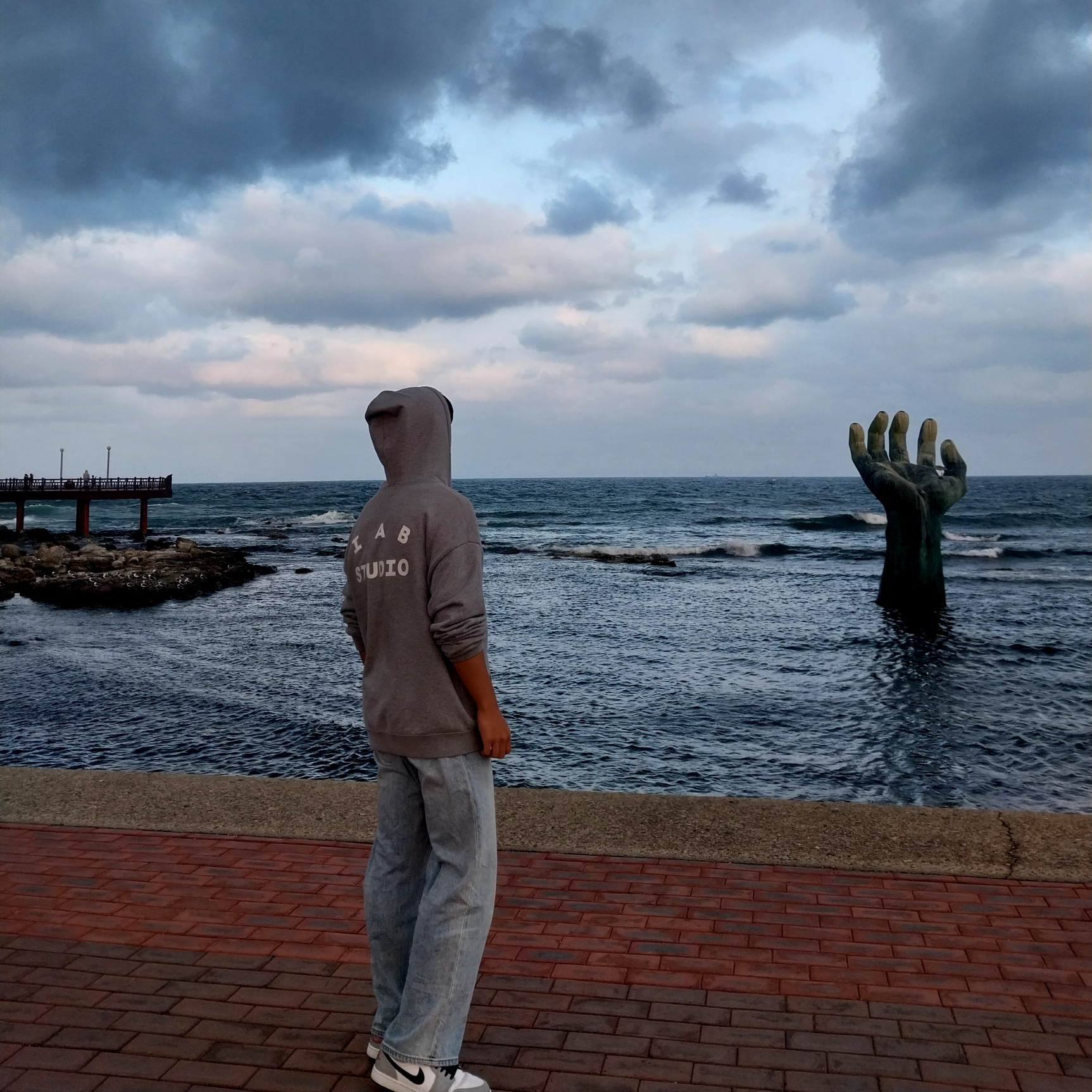 IAB Studio Zip-Up Hoodie Gray - 22FW, Jordan 1 Low Light Smoke Grey 착용 스타일