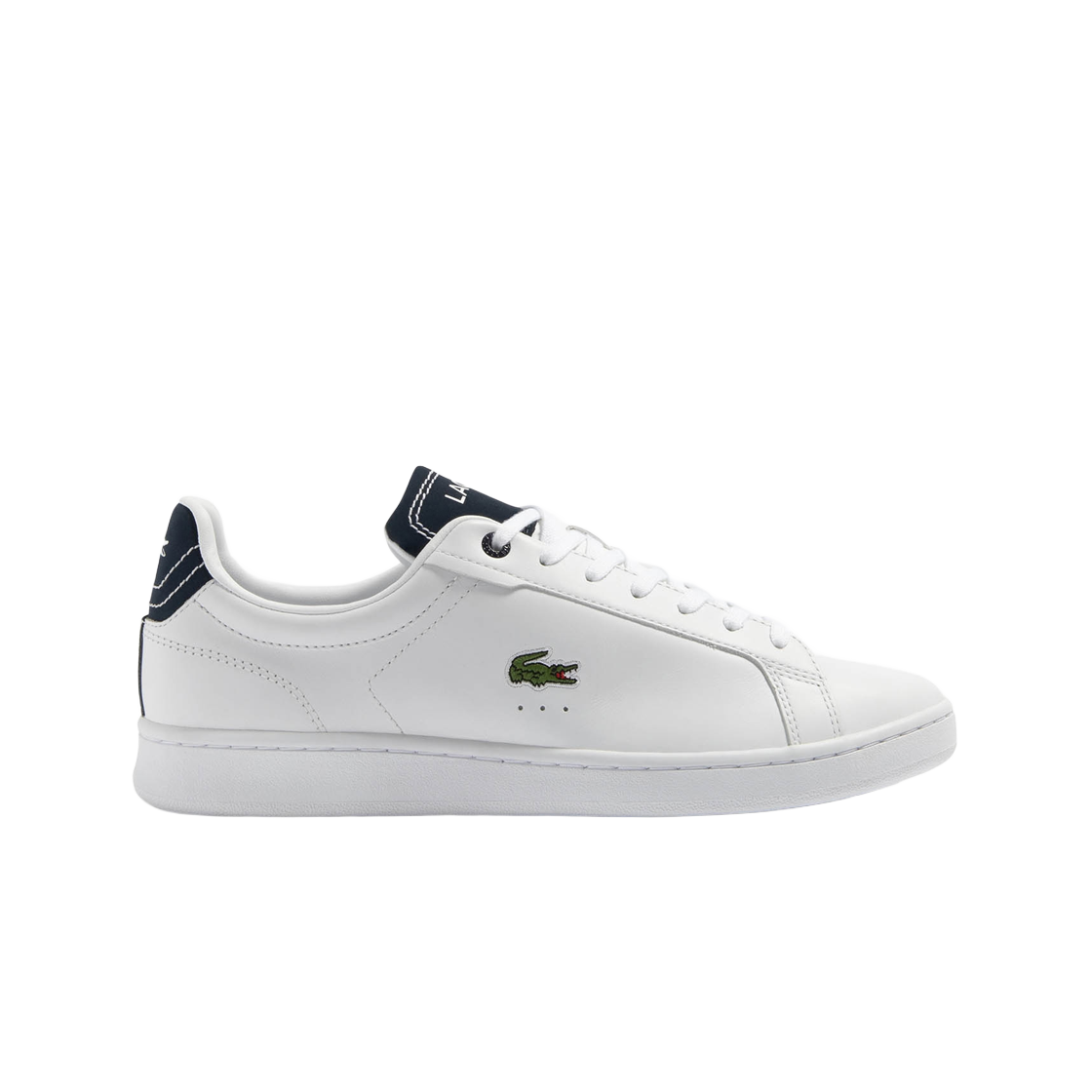 라코스테 콘트라스트 레더 카나비 프로 트레이너 화이트 네이비(Lacoste Contrast Leather Carnaby Pro Trainers White Navy)