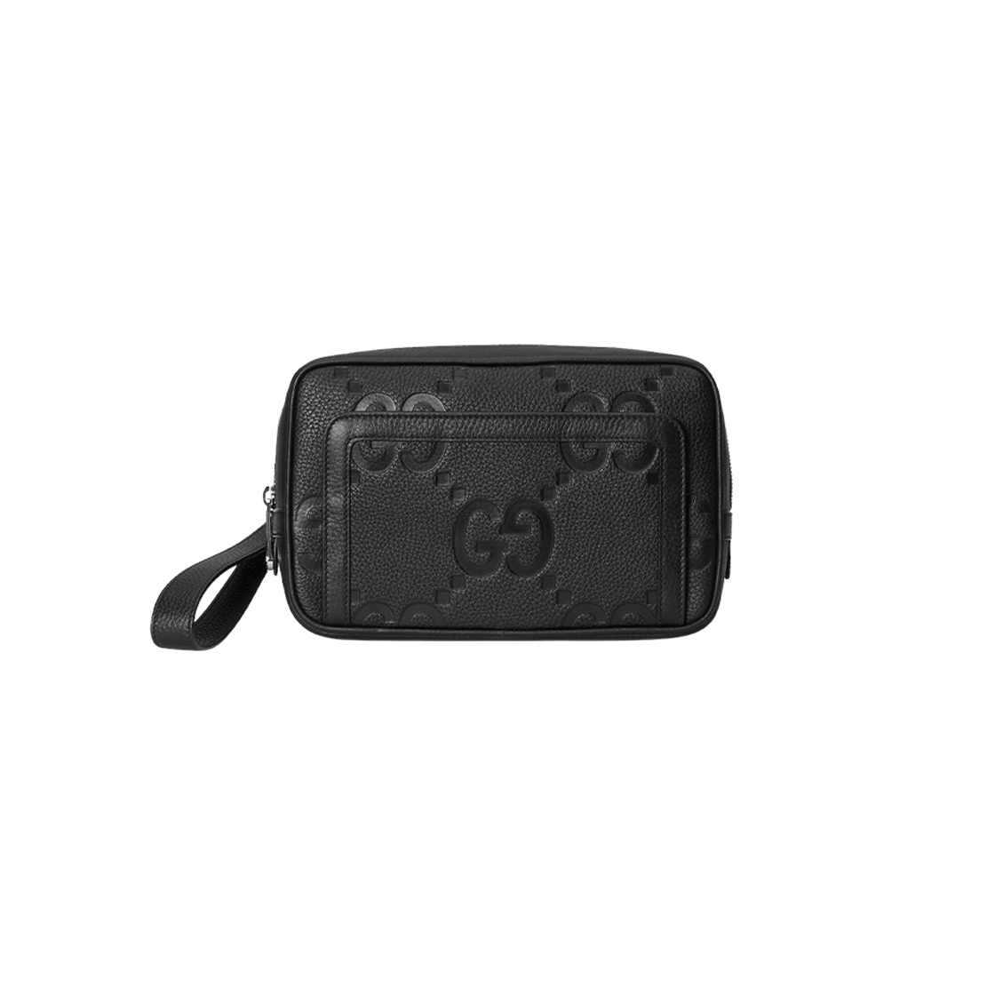 Gucci Jumbo GG Pouch Black Leather 상세 이미지 1