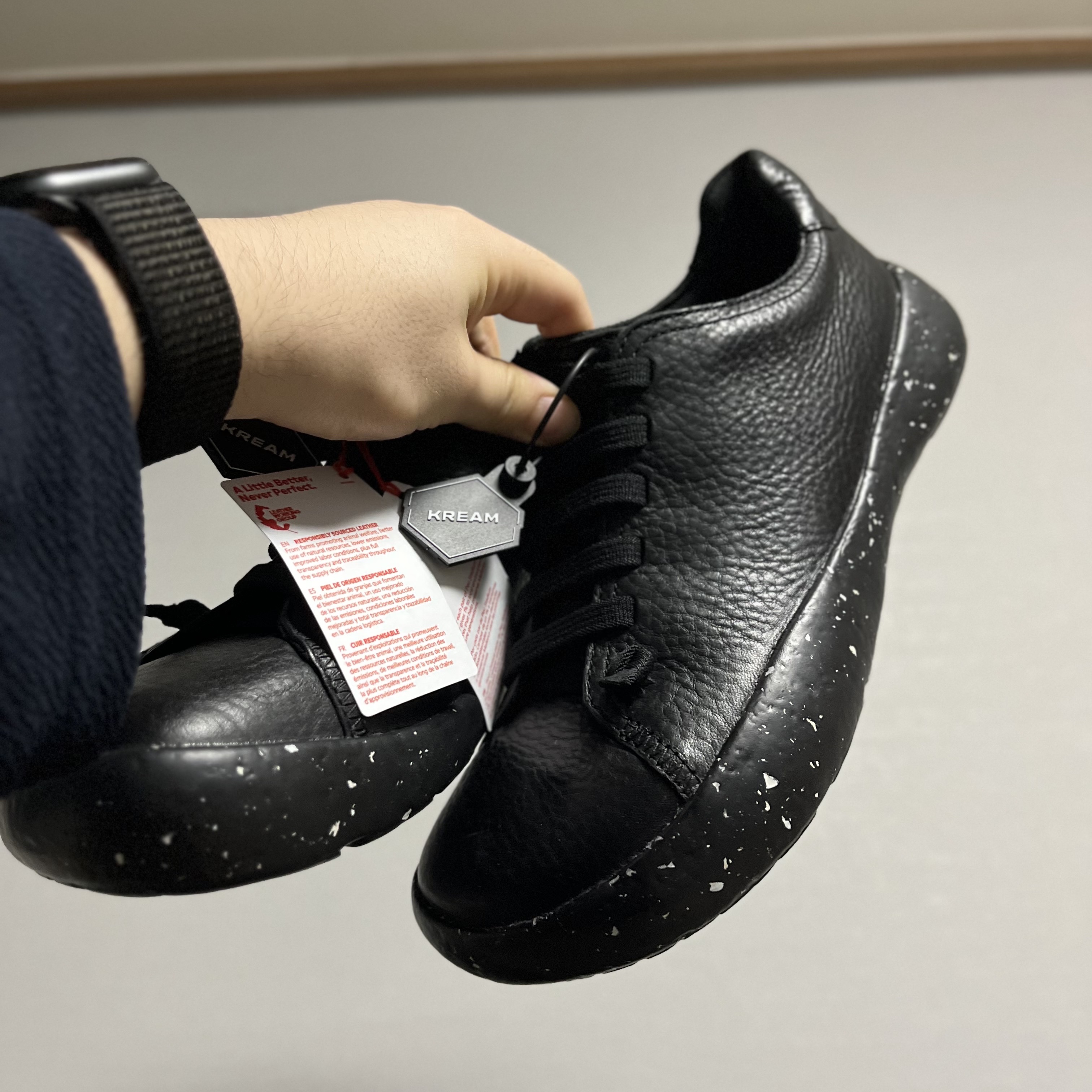 Camper Peu Stadium Leather Sneakers Black 착용 스타일