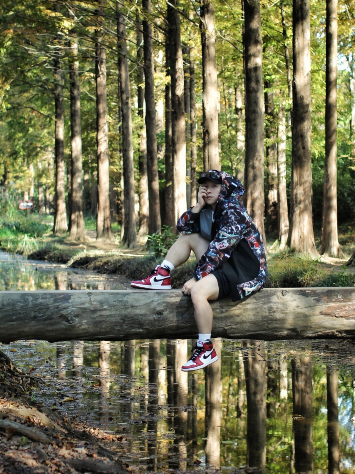 Jordan Flight  Heritage Jacket Black, Nike ACG Cargo Shorts Black - Asia 착용 스타일 - 3