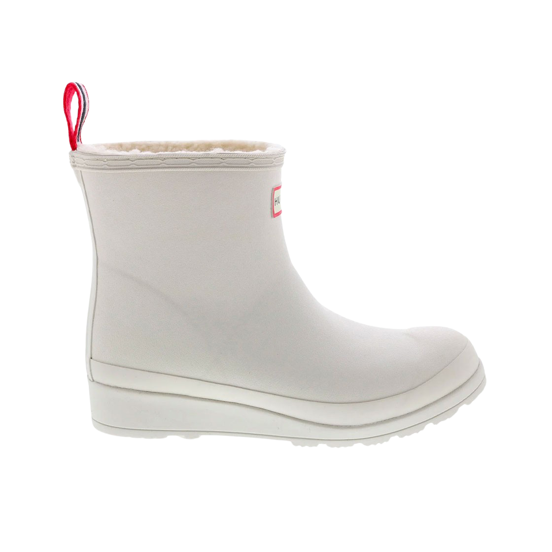 (W) 헌터 플레이 인슐레이티드 비건 셔링 쇼트 부츠 화이트 윌로우((W) Hunter Play Insulated Vegan Shearling Short Rain Boots White Willow) - 1