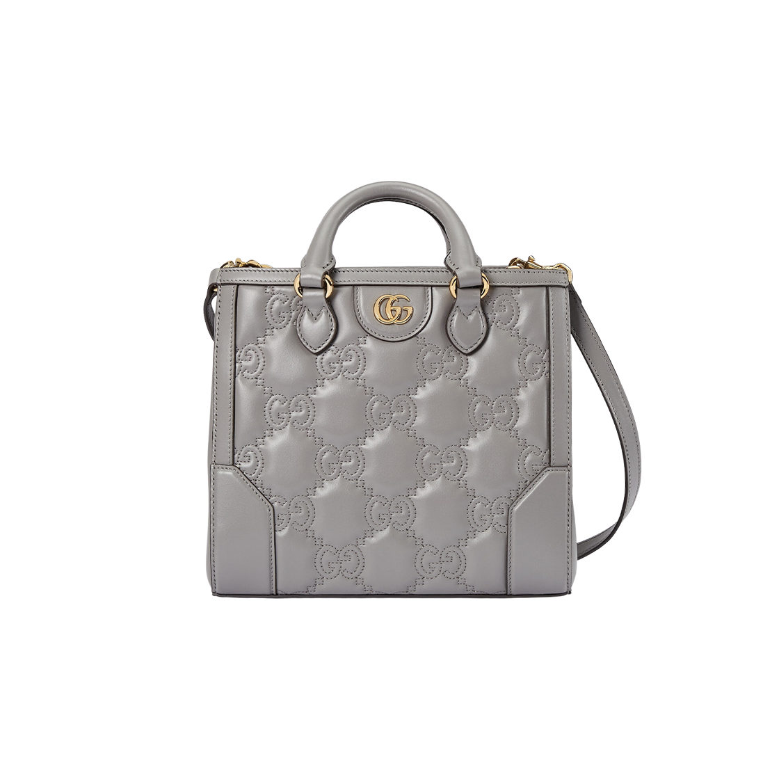 Gucci GG Matelasse Mini Top Handle Bag Dusty Grey Leather 상세 이미지 1