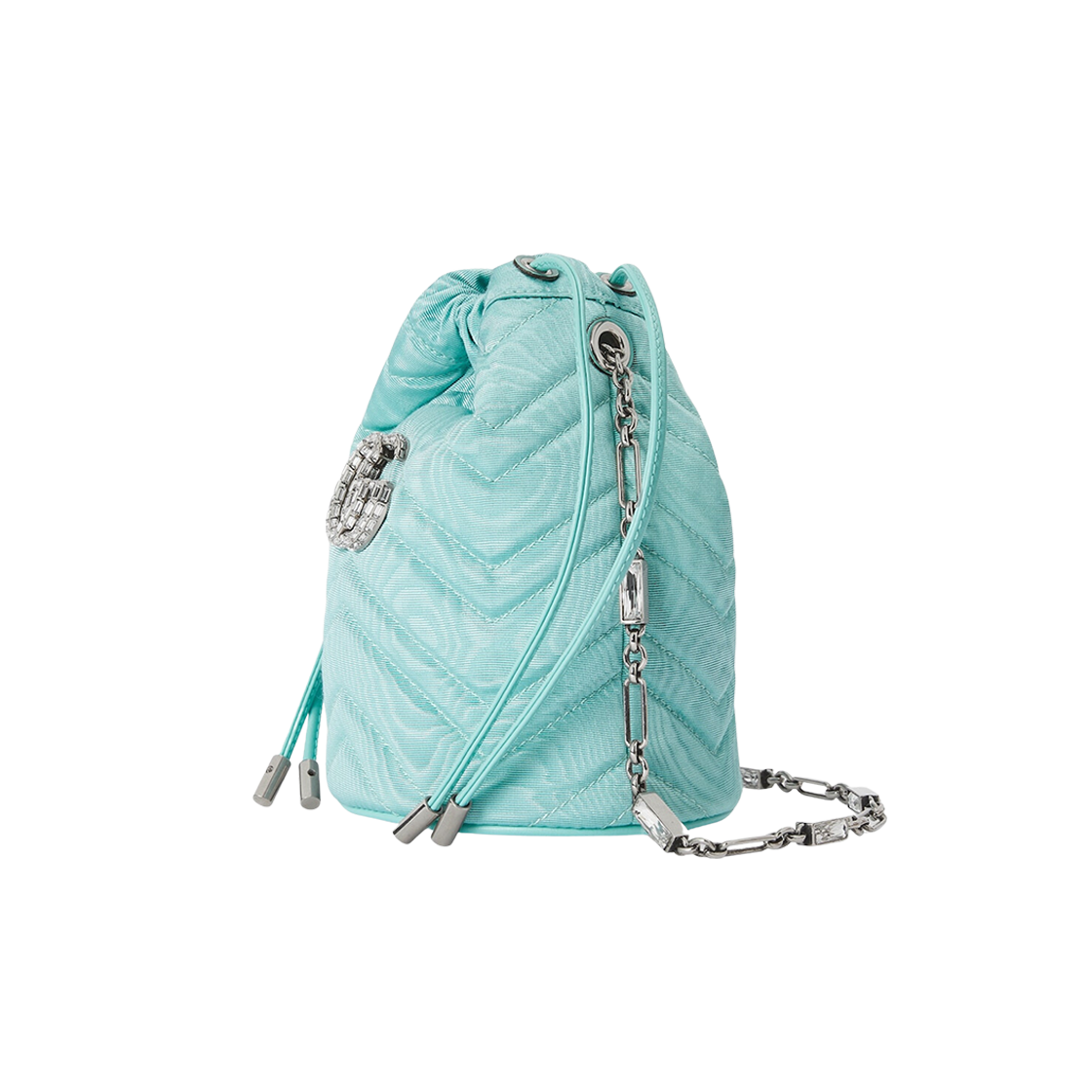 Gucci GG Marmont Bucket Bag Light Blue Moire Fabric 상세 이미지 2