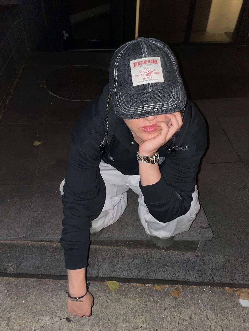True Religion x Fetch Denim Cap Black 착용 스타일