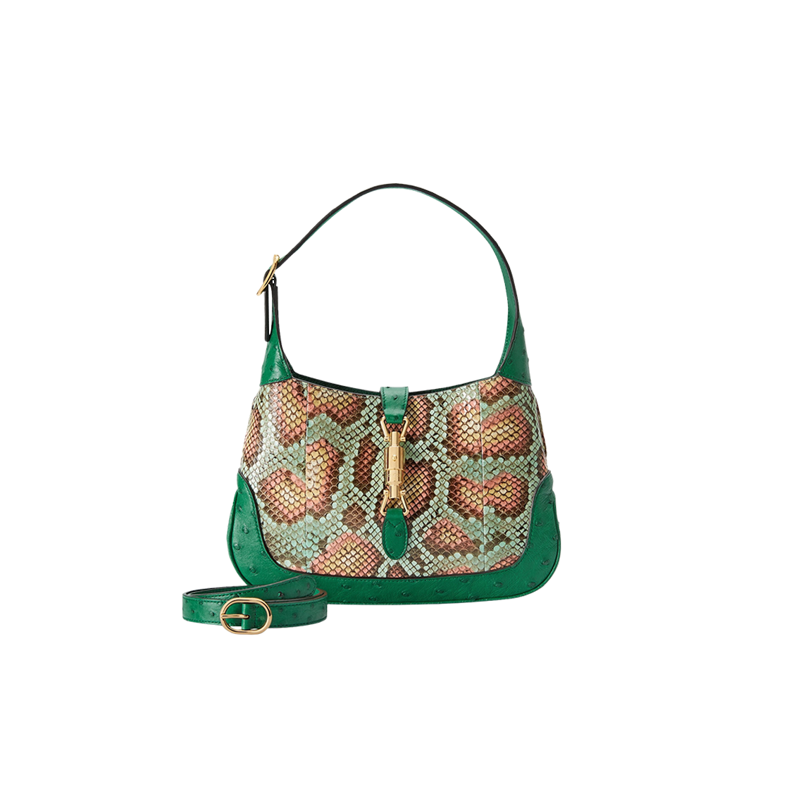 Gucci Jackie 1961 Small Python Shoulder Bag Blue Brown 상세 이미지 4