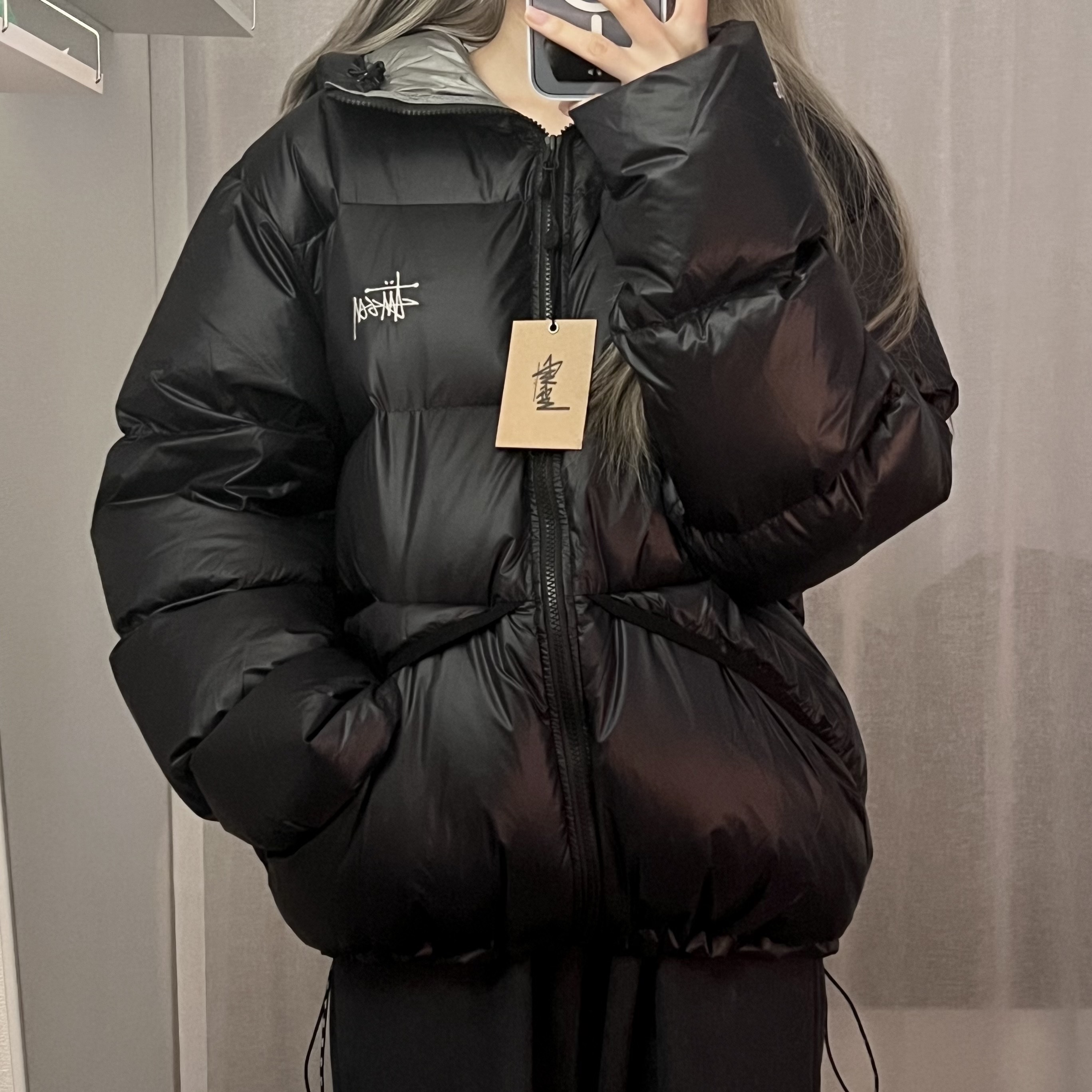 Stussy Down Parka Micro Ripstop Phantom Black 착용 스타일