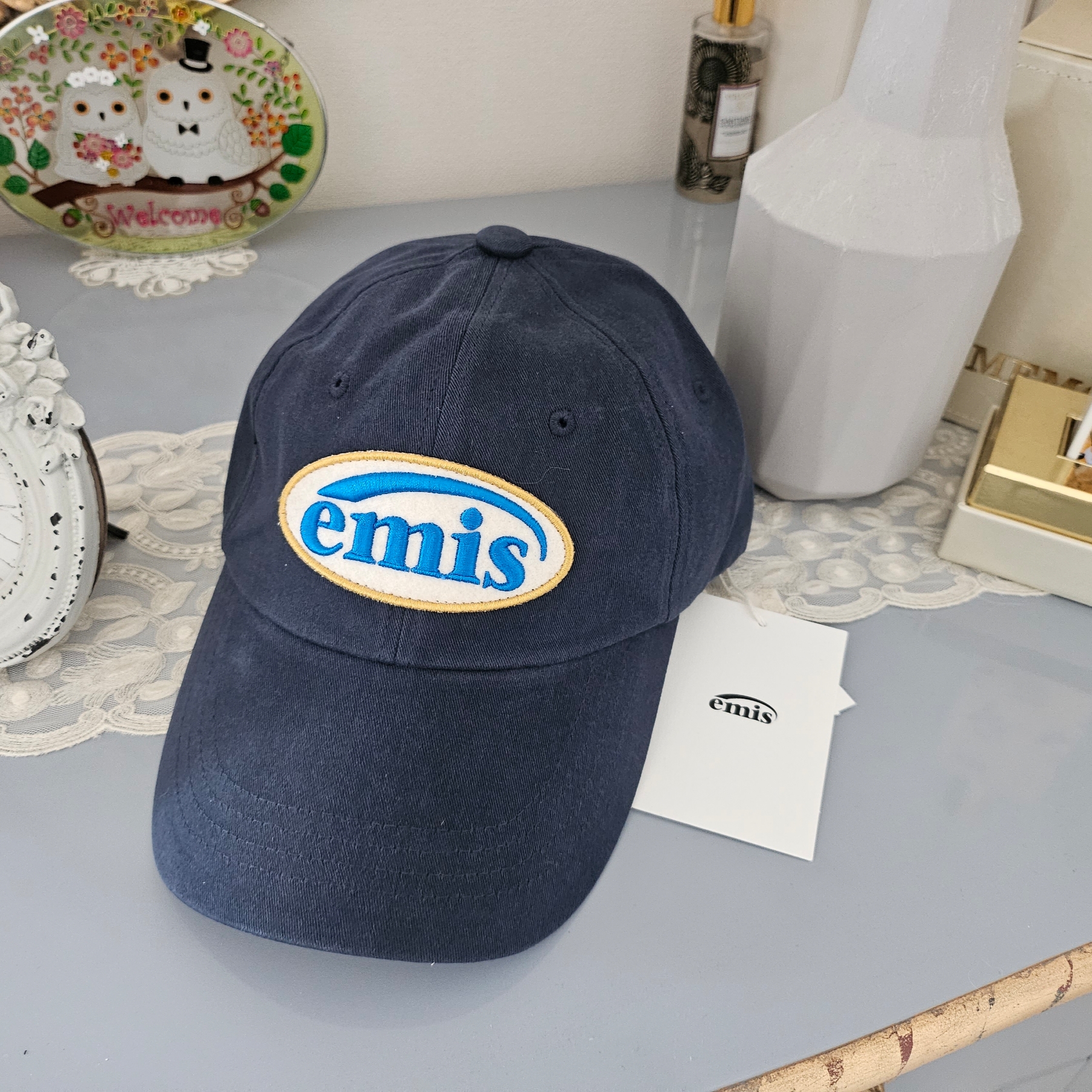 Emis Wappen Ball Cap Navy 착용 스타일 - 2
