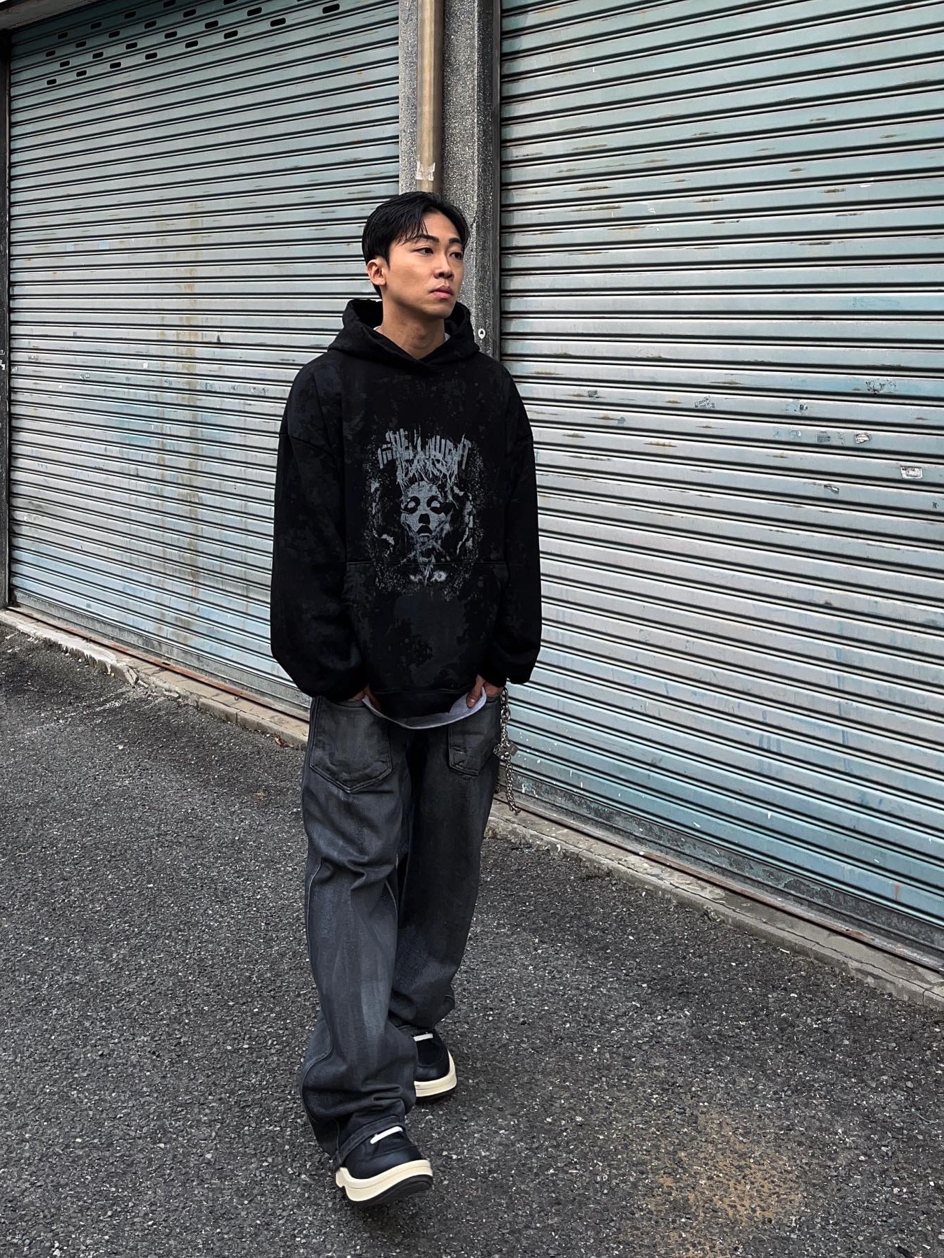 Converse x Drkshdw Turbowpn Black Cream 착용 스타일
