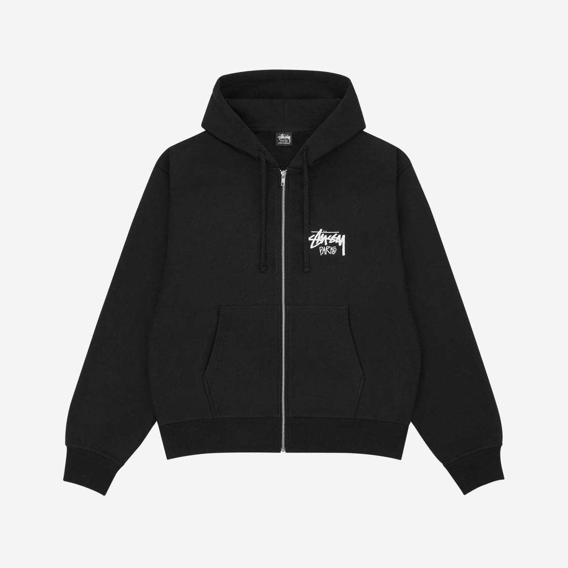 Stussy Stock Paris Zip Hoodie Black 상세 이미지 2