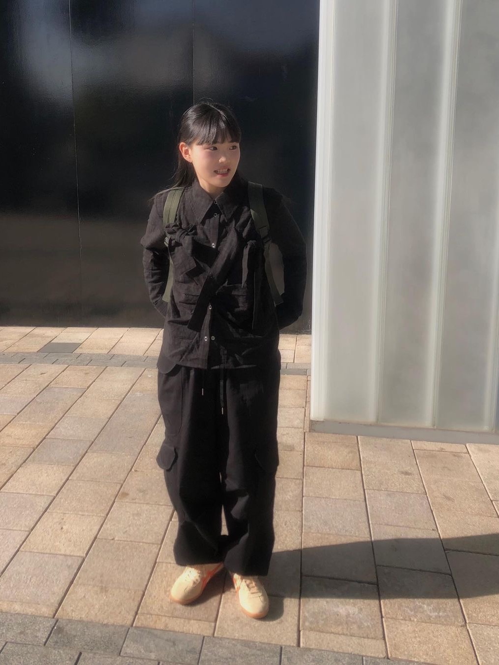 Millo Women Ribbon Tie Shirt Black, Millo Women Ribbon Tie Shirt Vintage Purple 착용 스타일 - 2