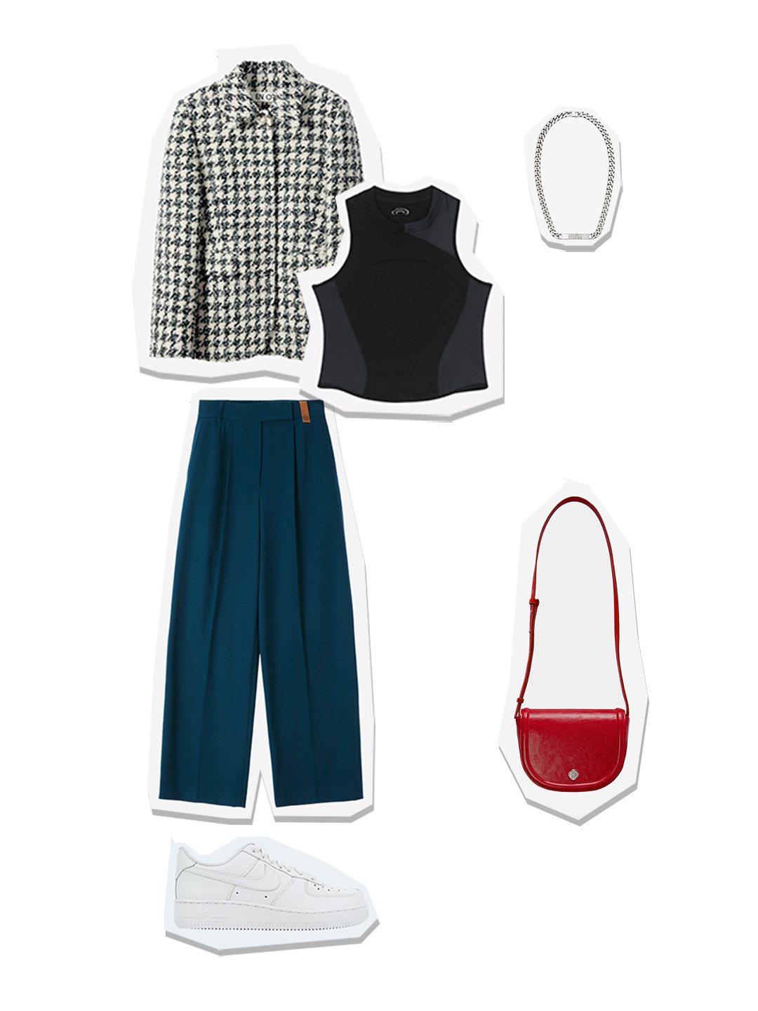 Art of Field Slit Mesh Sleeveless Shirt Black, (W) MM6 Maison Margiela Classic Chain Necklace Palladium 착용 스타일 - 1