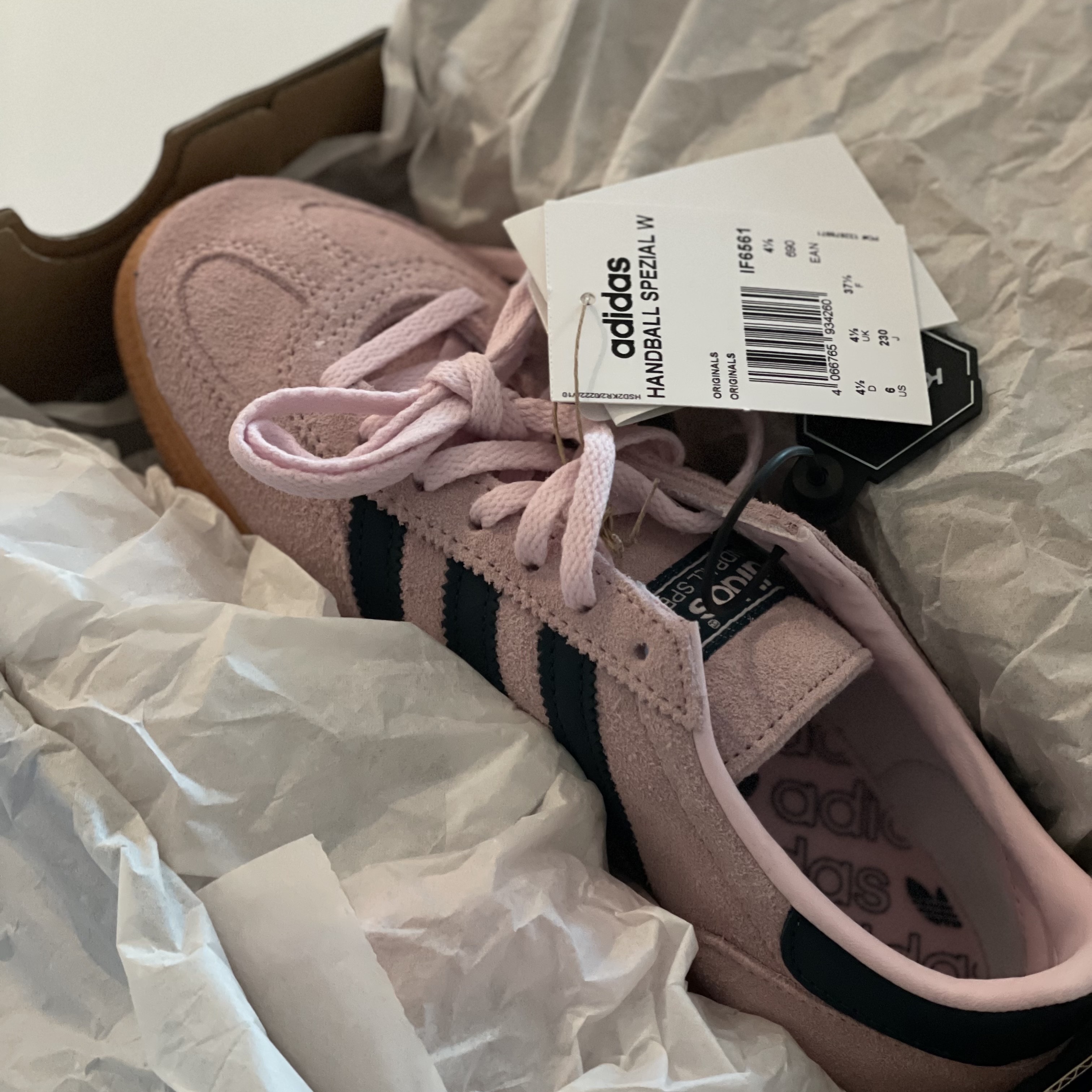 (W) Adidas Spezial Handball Clear Pink 착용 스타일 - 3