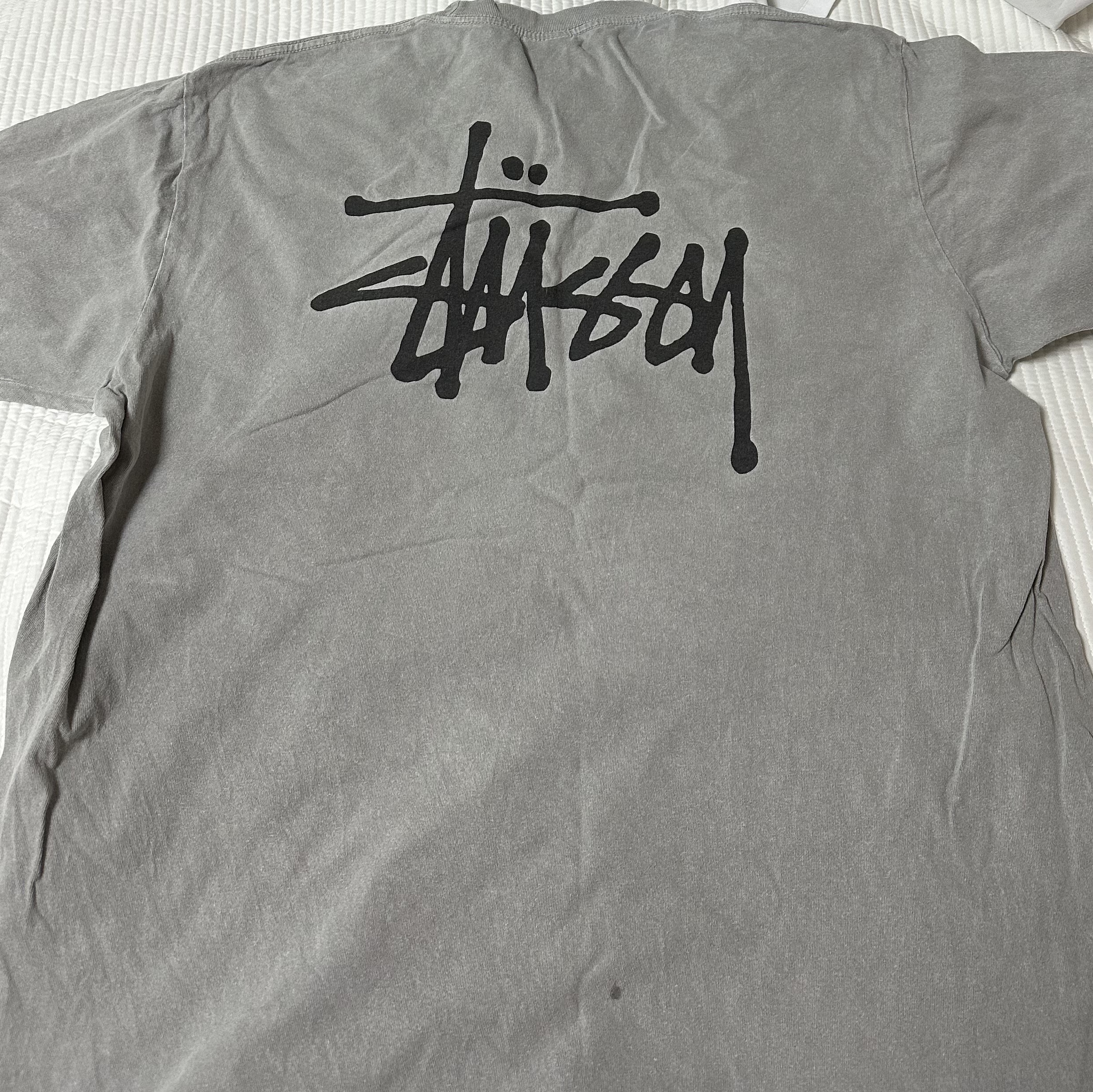 Stussy Basic Stussy Pigment Dyed T-Shirt Grey 2022 착용 스타일