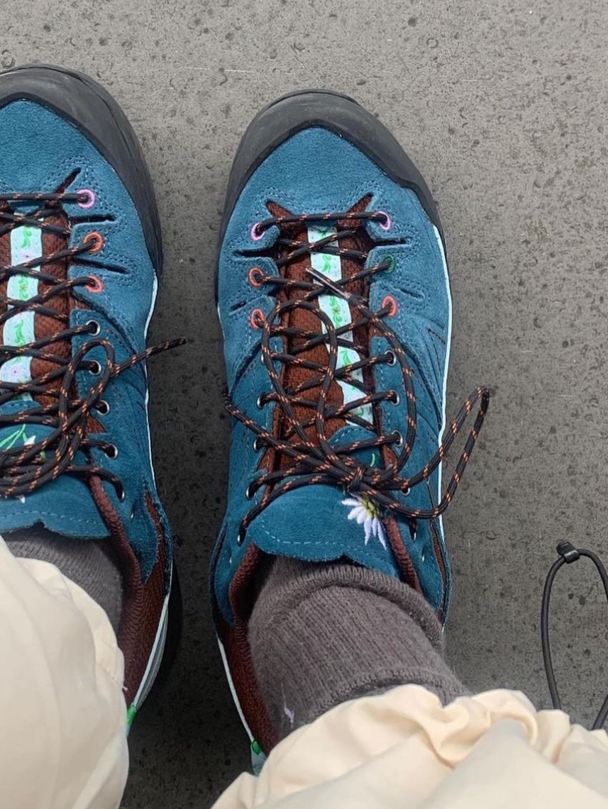 Salomon x The Broken Arm X-Desalpes GTX for TBA Blue 착용 스타일 - 3