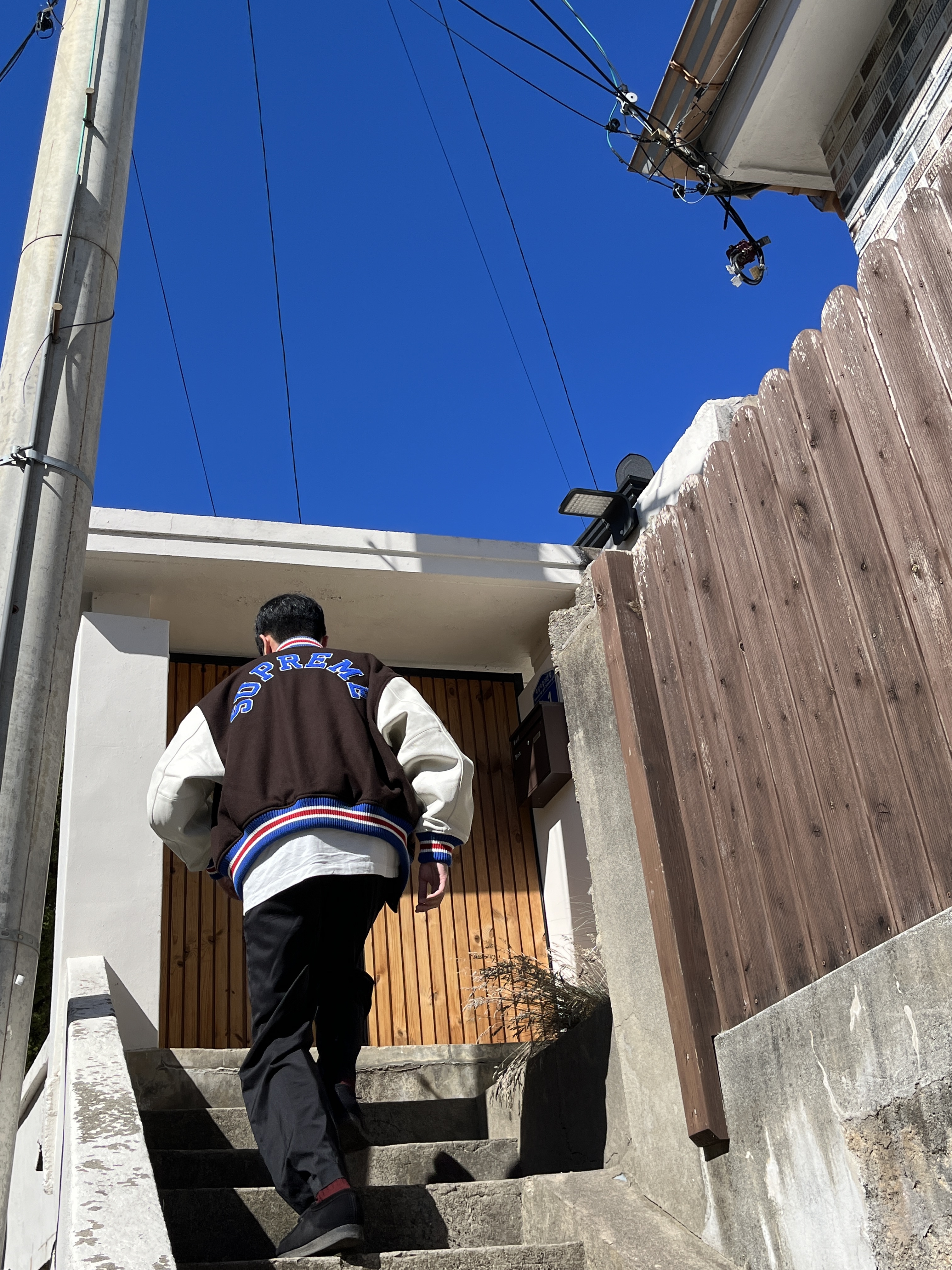Supreme Tiger Varsity Jacket Brown - 23FW 착용 스타일