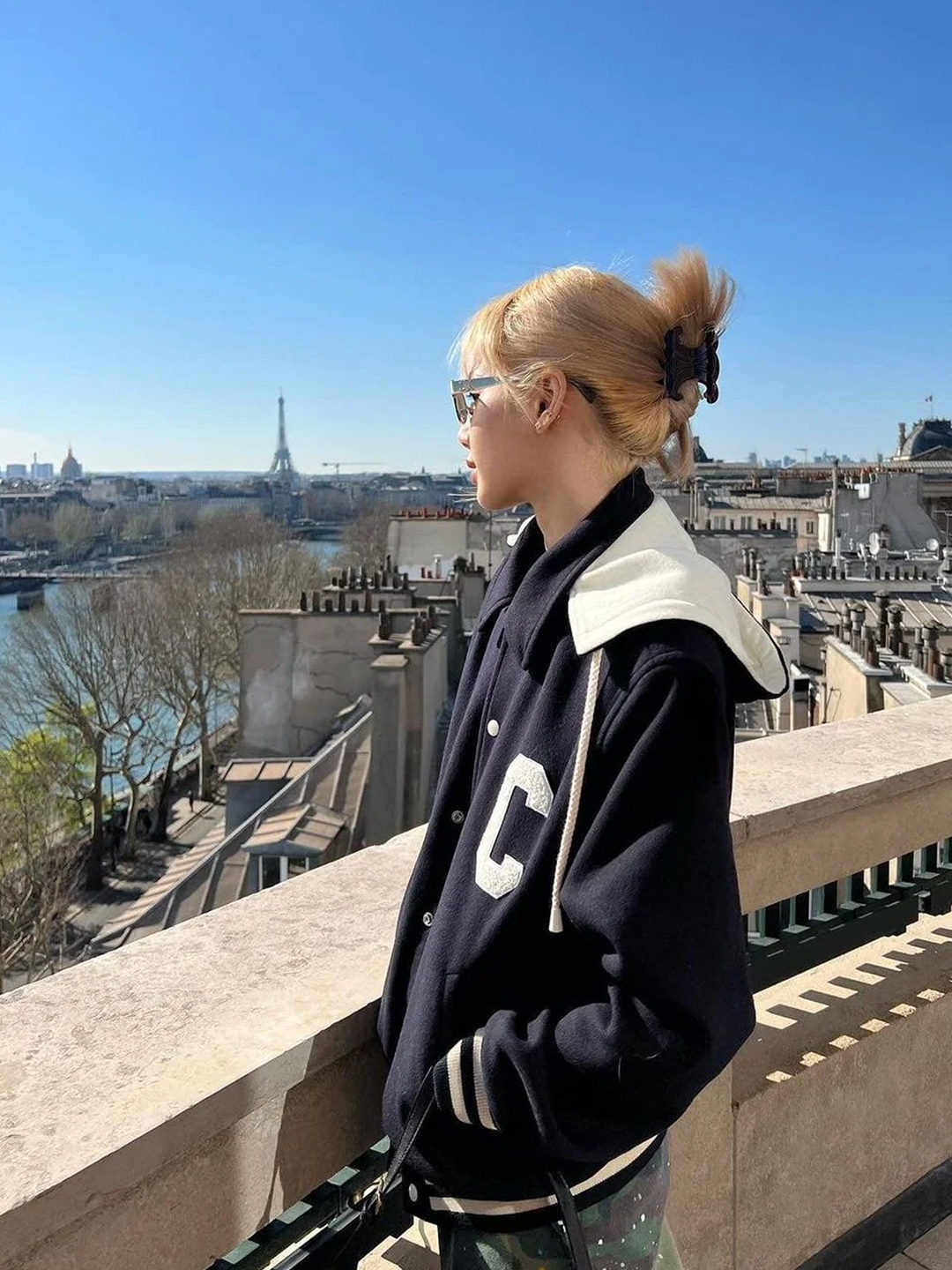 Celine Hooded Teddy Jacket in Light Nylon Black, Nike NSW Authentics Varsity Jacket Phantom - Asia 착용 스타일 - 2