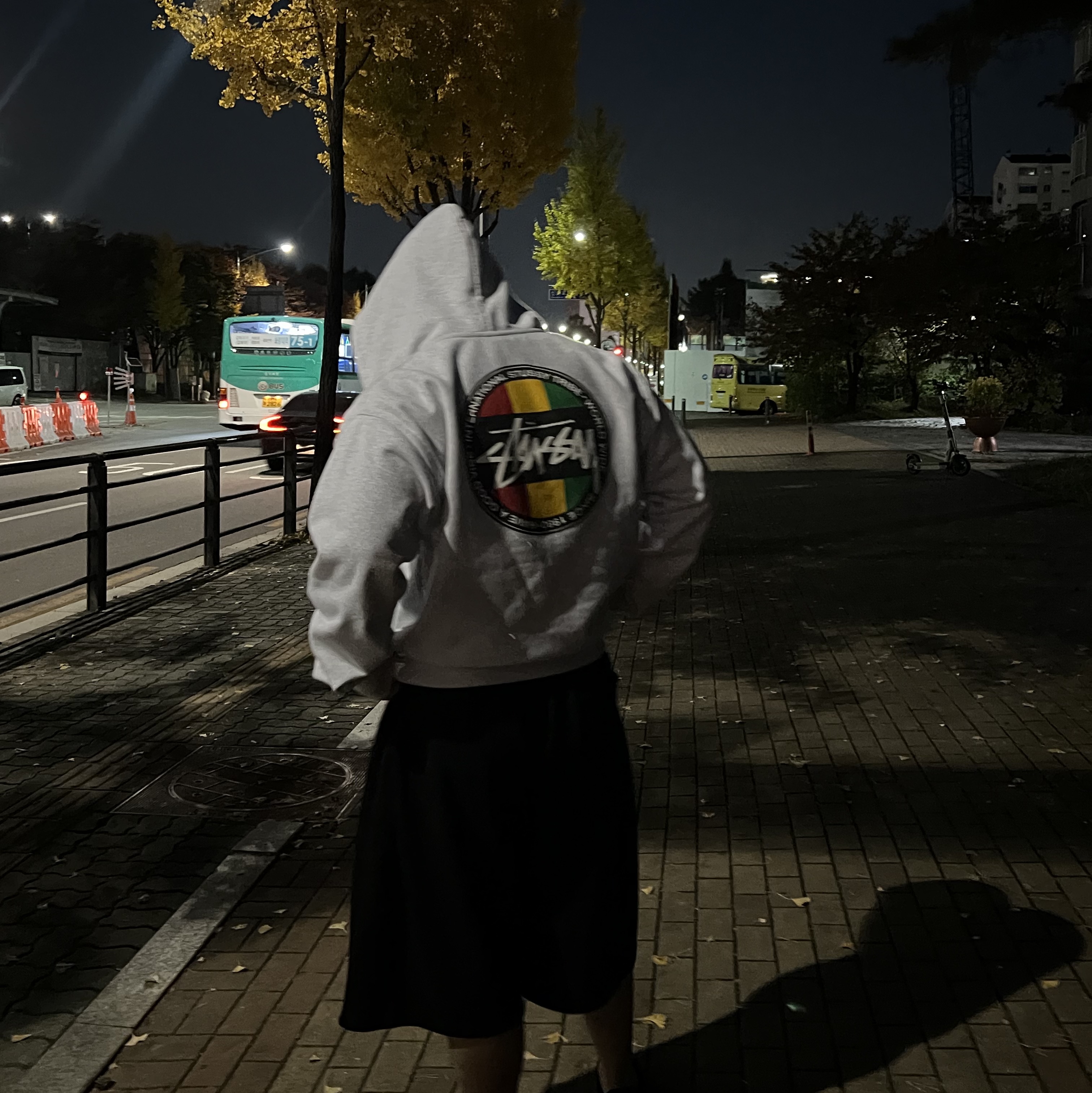 Stussy Classic Dot Zip Hoodie Ash Heather 착용 스타일