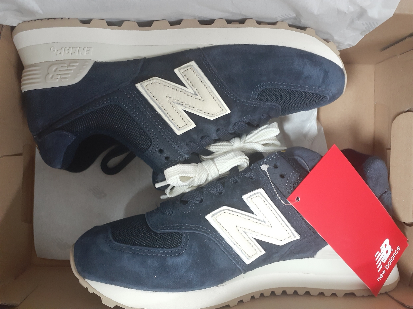 New Balance x Recto 574 Faded Navy Classic 착용 스타일