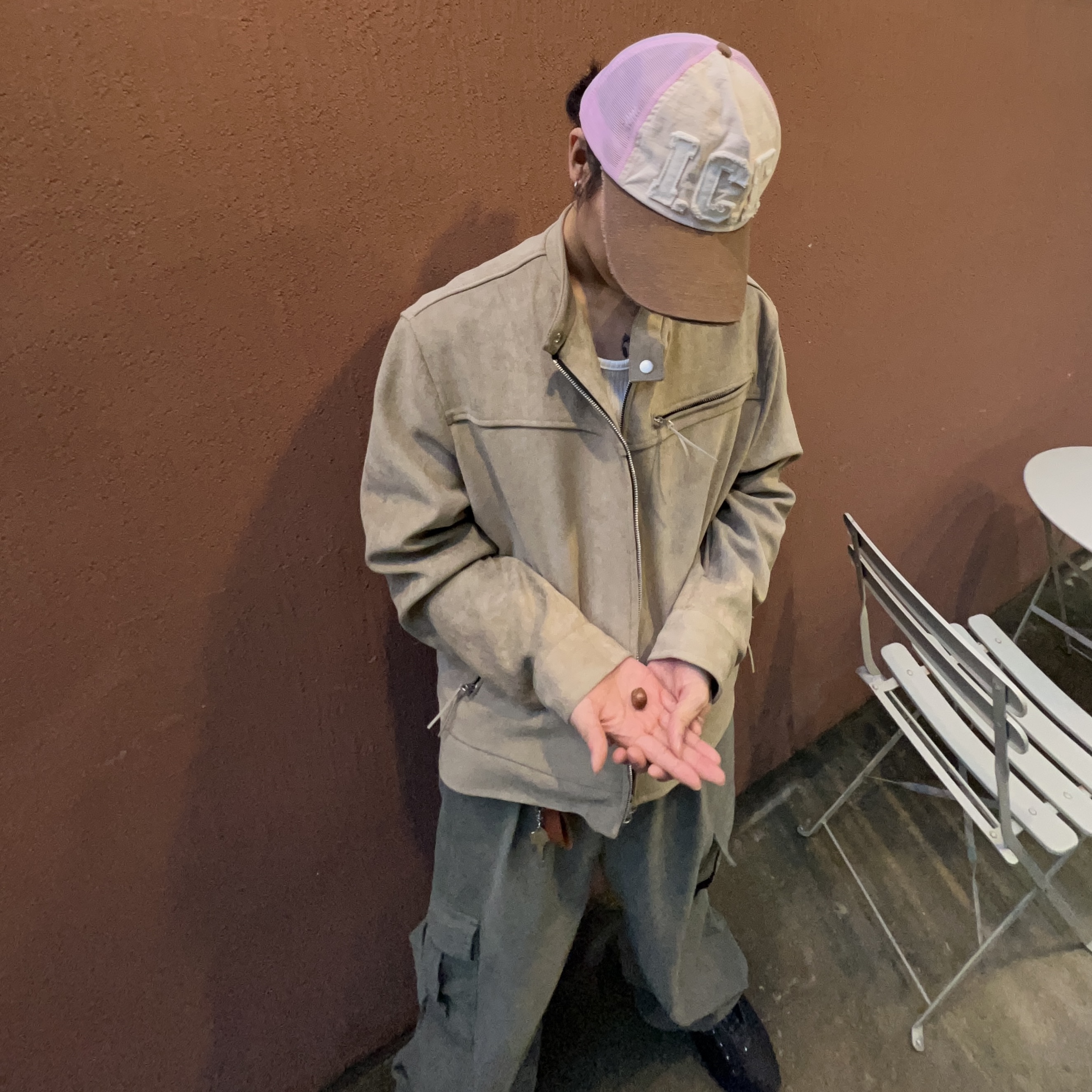 Icyto I.C.T Trucker Cap Ivory Brown, Nike x Drake Nocta Hot Step Air Terra Triple Black 착용 스타일 - 4
