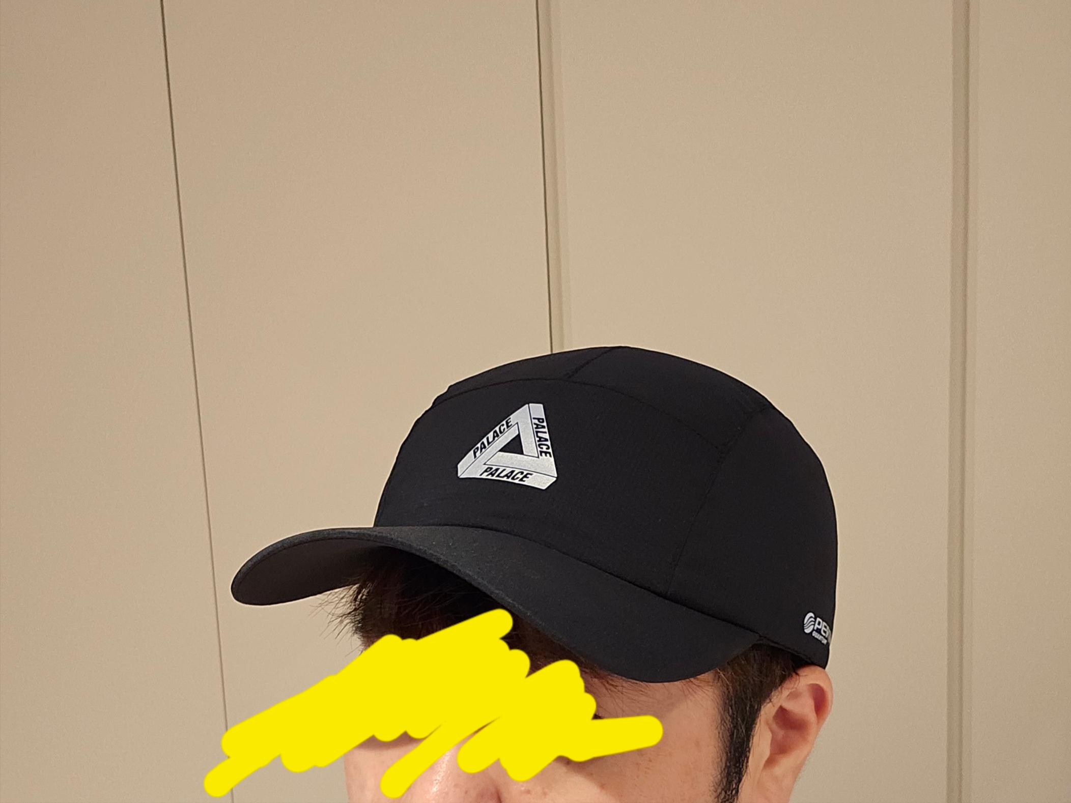 Palace Pertex Mask Cap Black - 23FW 착용 스타일 - 3