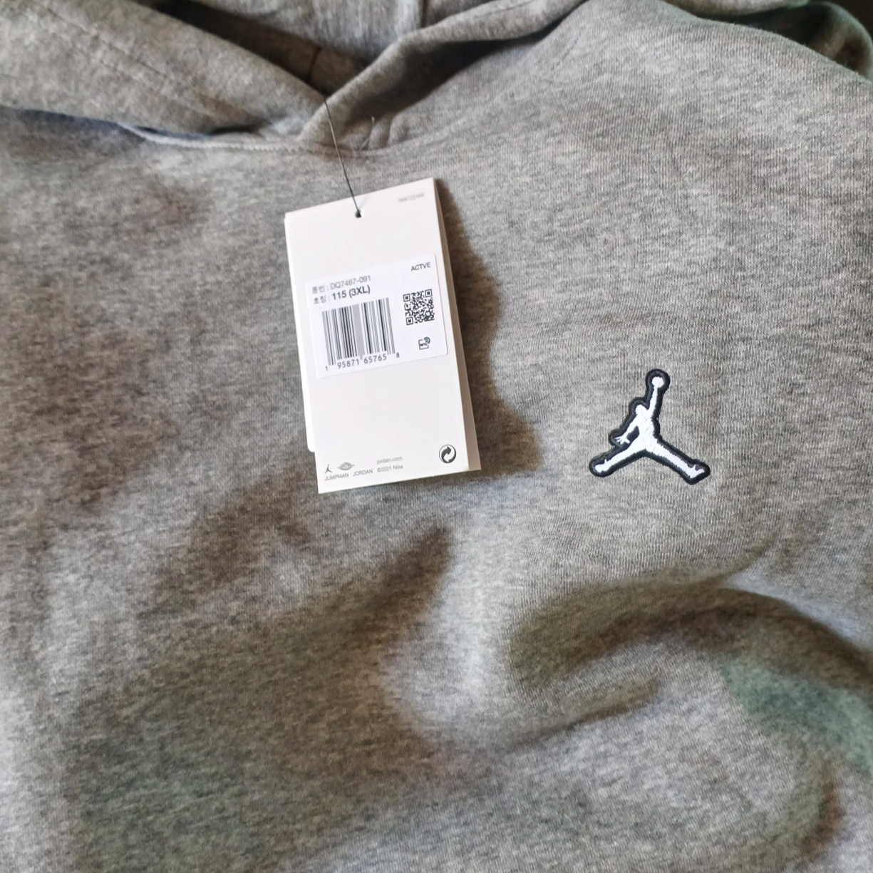 Jordan Essential Fleece Pullover Hoodie Carbon Heather - Asia 착용 스타일 - 1