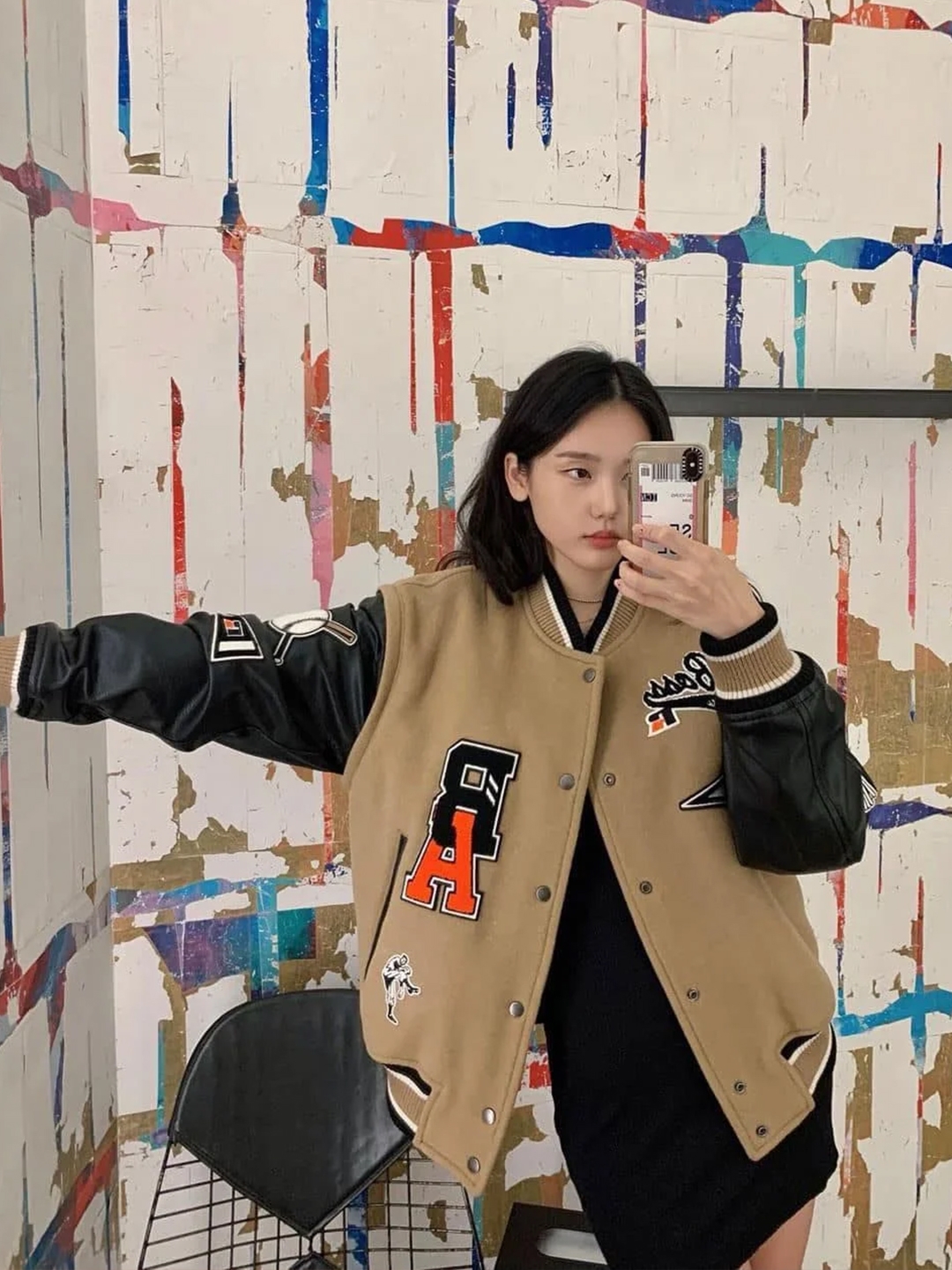 Celine Hooded Teddy Jacket in Light Nylon Black, Nike NSW Authentics Varsity Jacket Phantom - Asia 착용 스타일 - 7