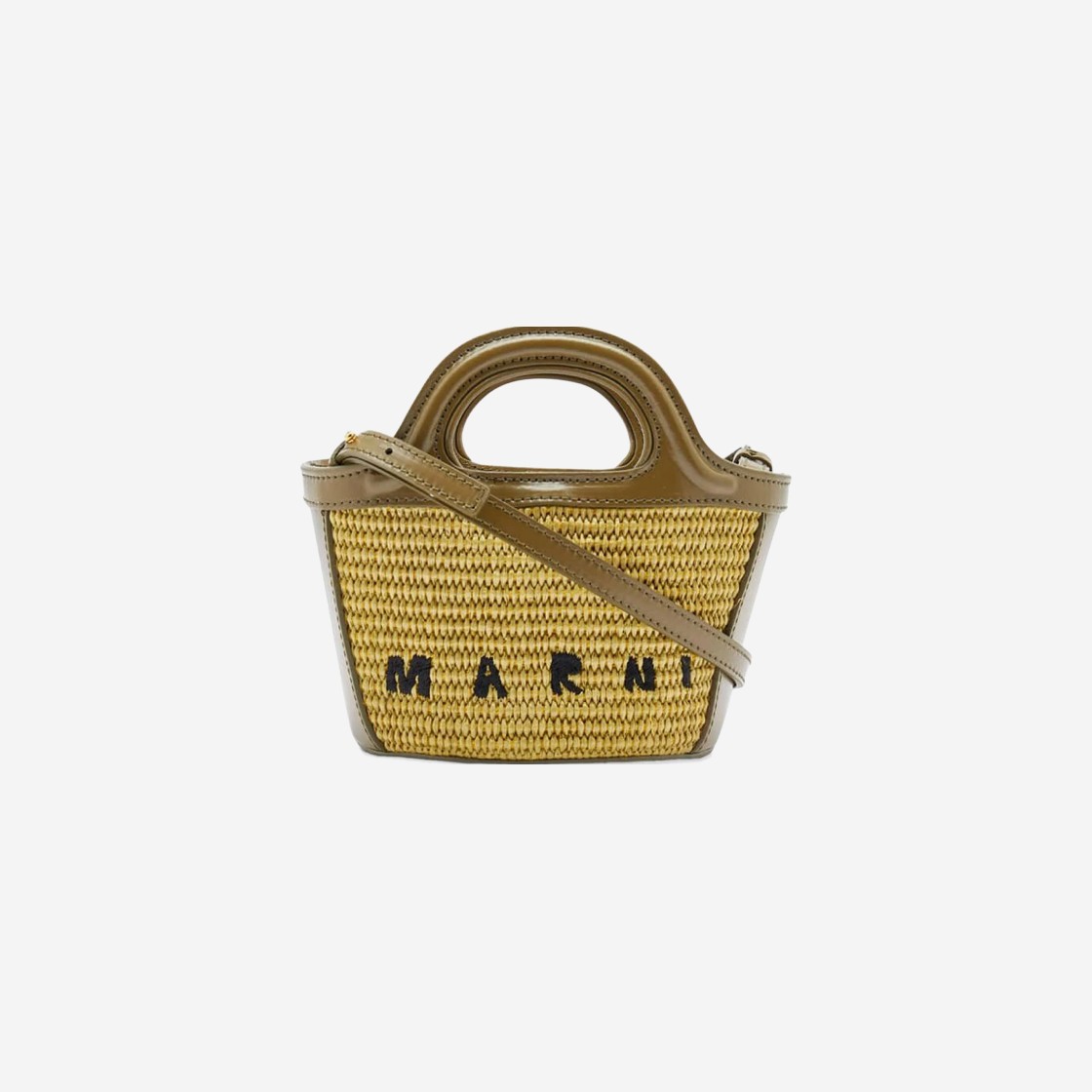 Marni Leather & Raffia Tropicalia Micro Bag Olive 상세 이미지 1