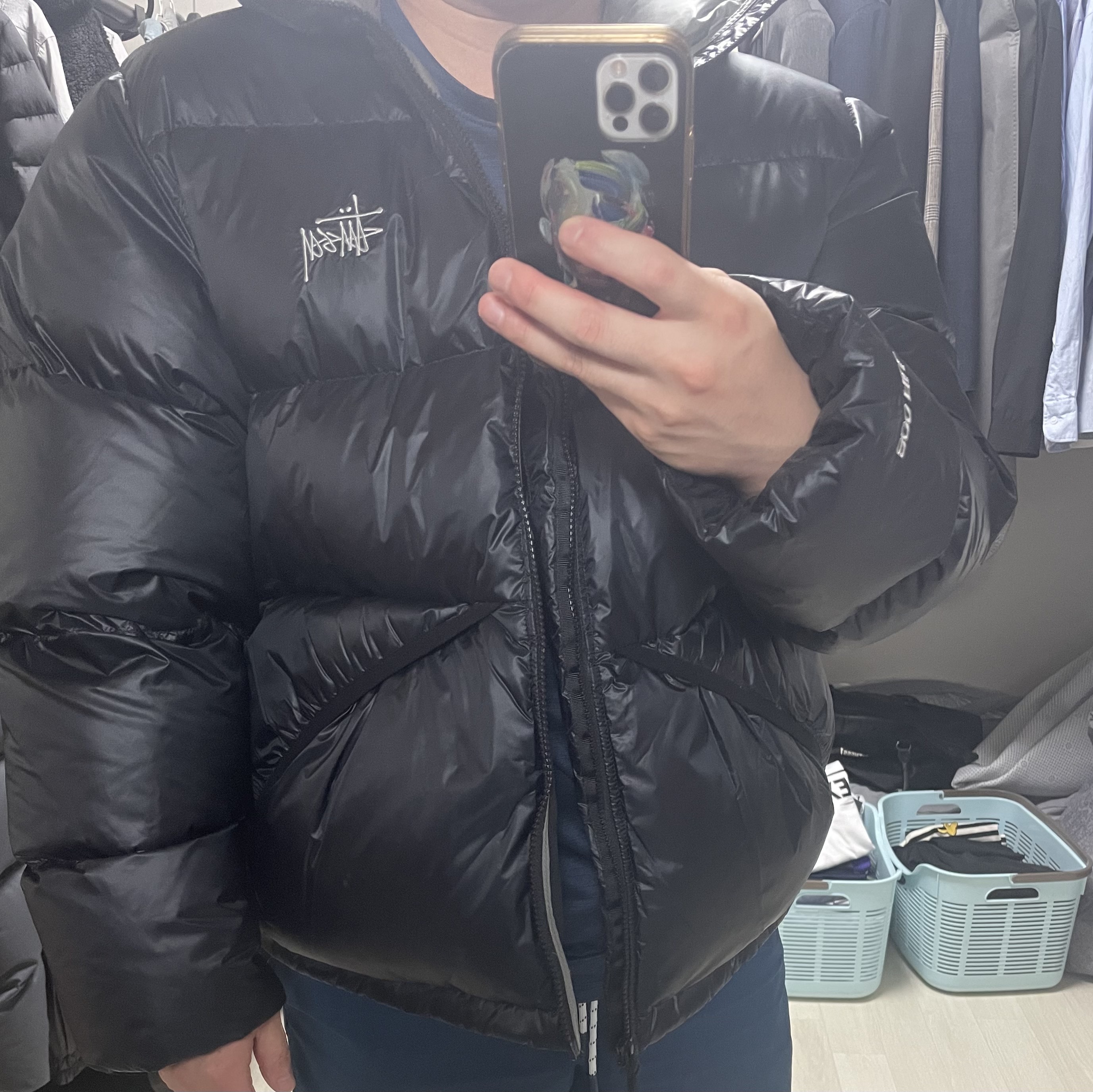 Stussy Down Parka Micro Ripstop Phantom Black 착용 스타일