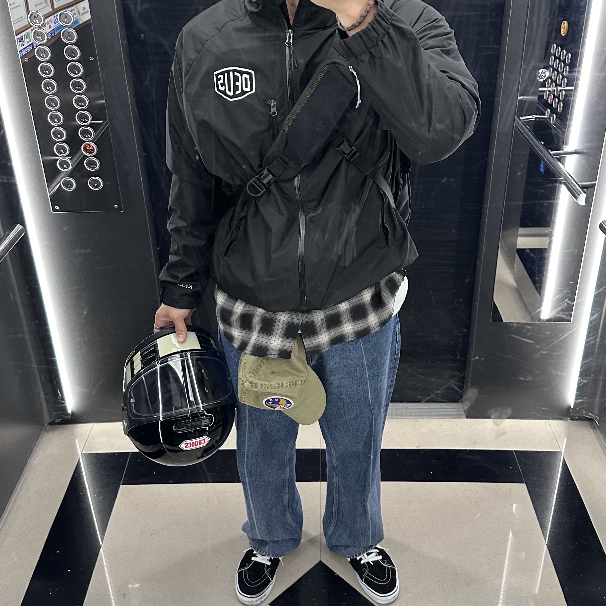 Double RL Garment Dyeing Twill Ball Cap Green, Vans Sk8-Hi Black White 착용 스타일