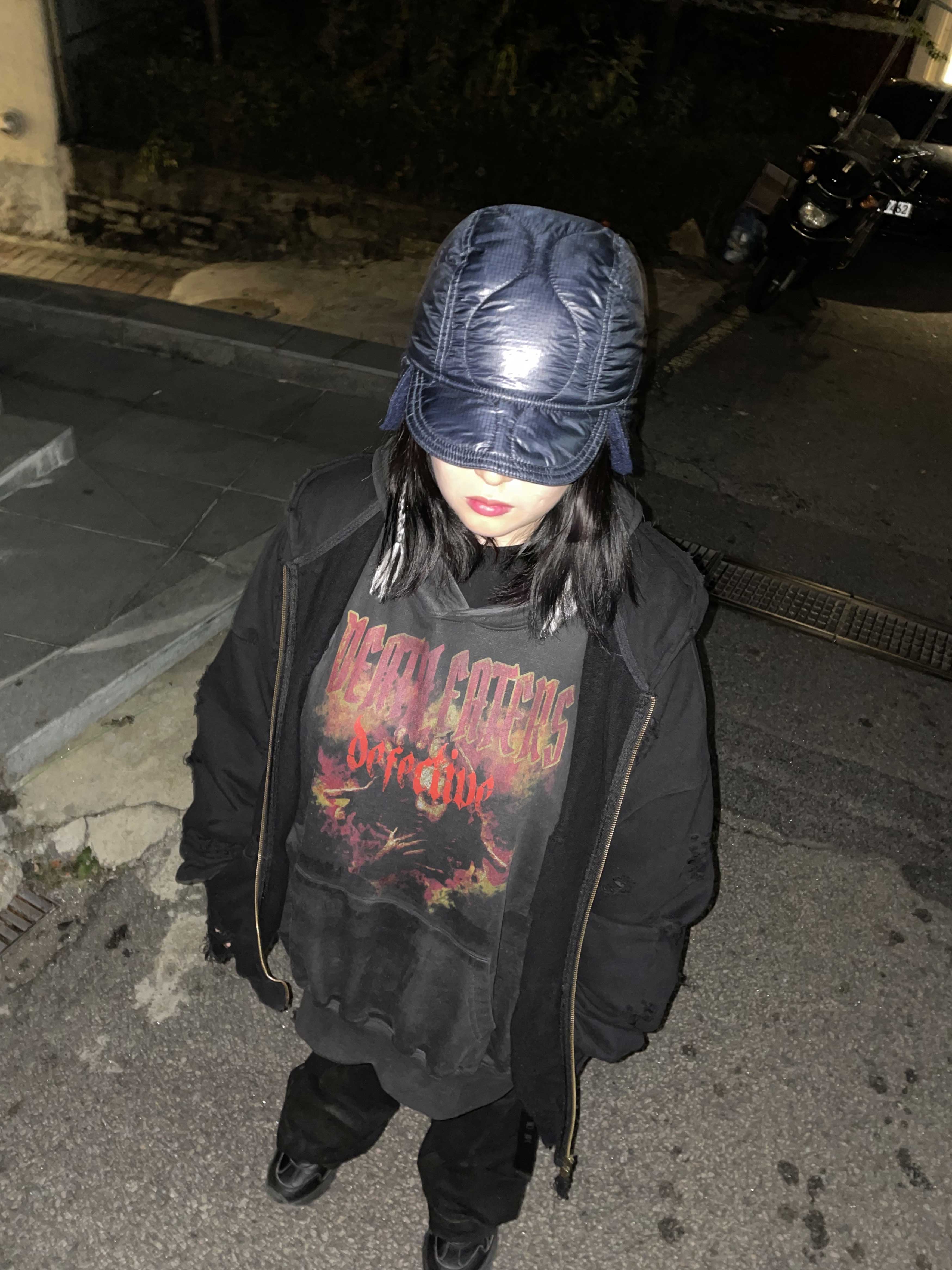 Undermycar Otter Oversized Damage-Washed Hood Zip-Up Sepia - 22FW 착용 스타일 - 2