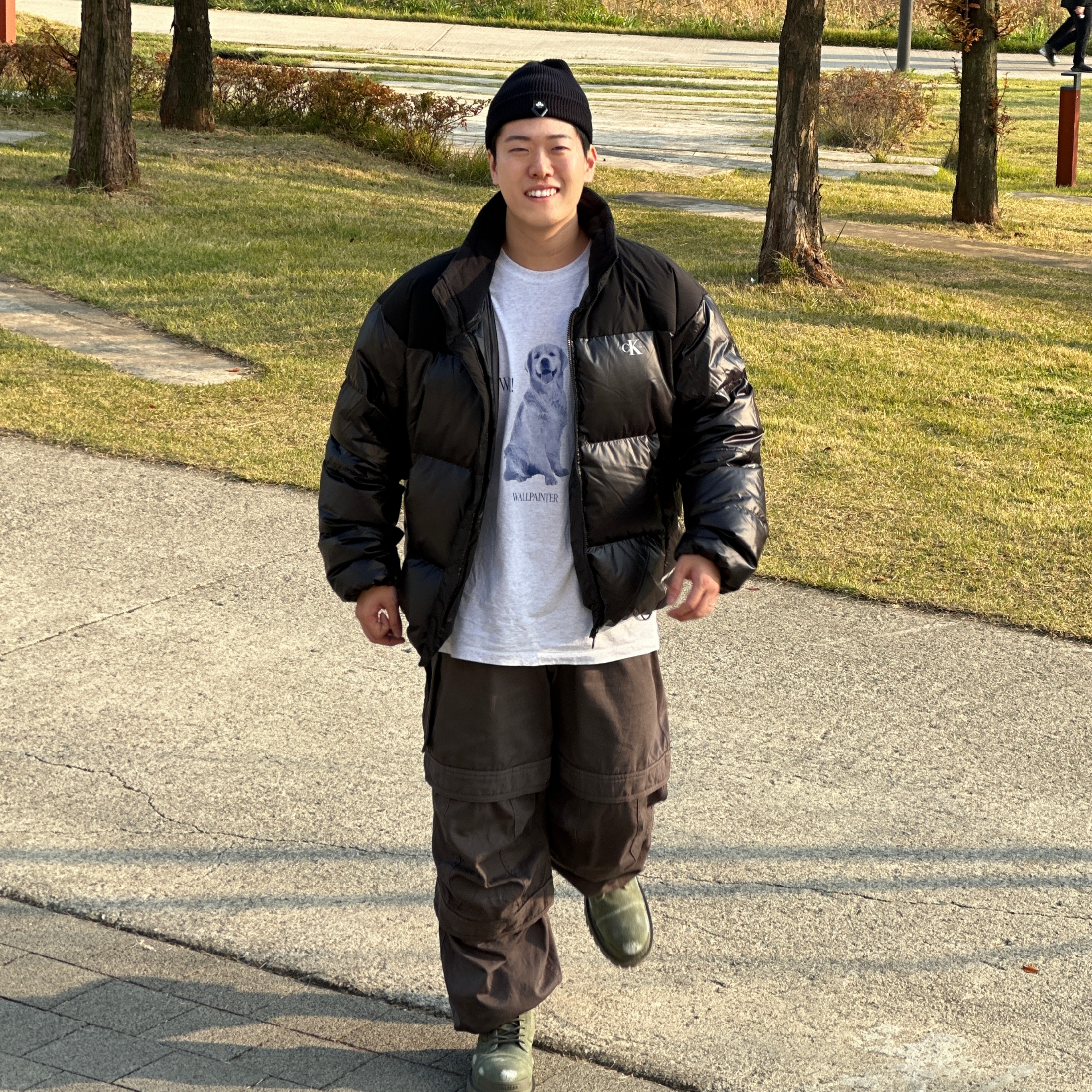 Farfromwhat Far Layered Work Pants Charcoal 착용 스타일 - 2