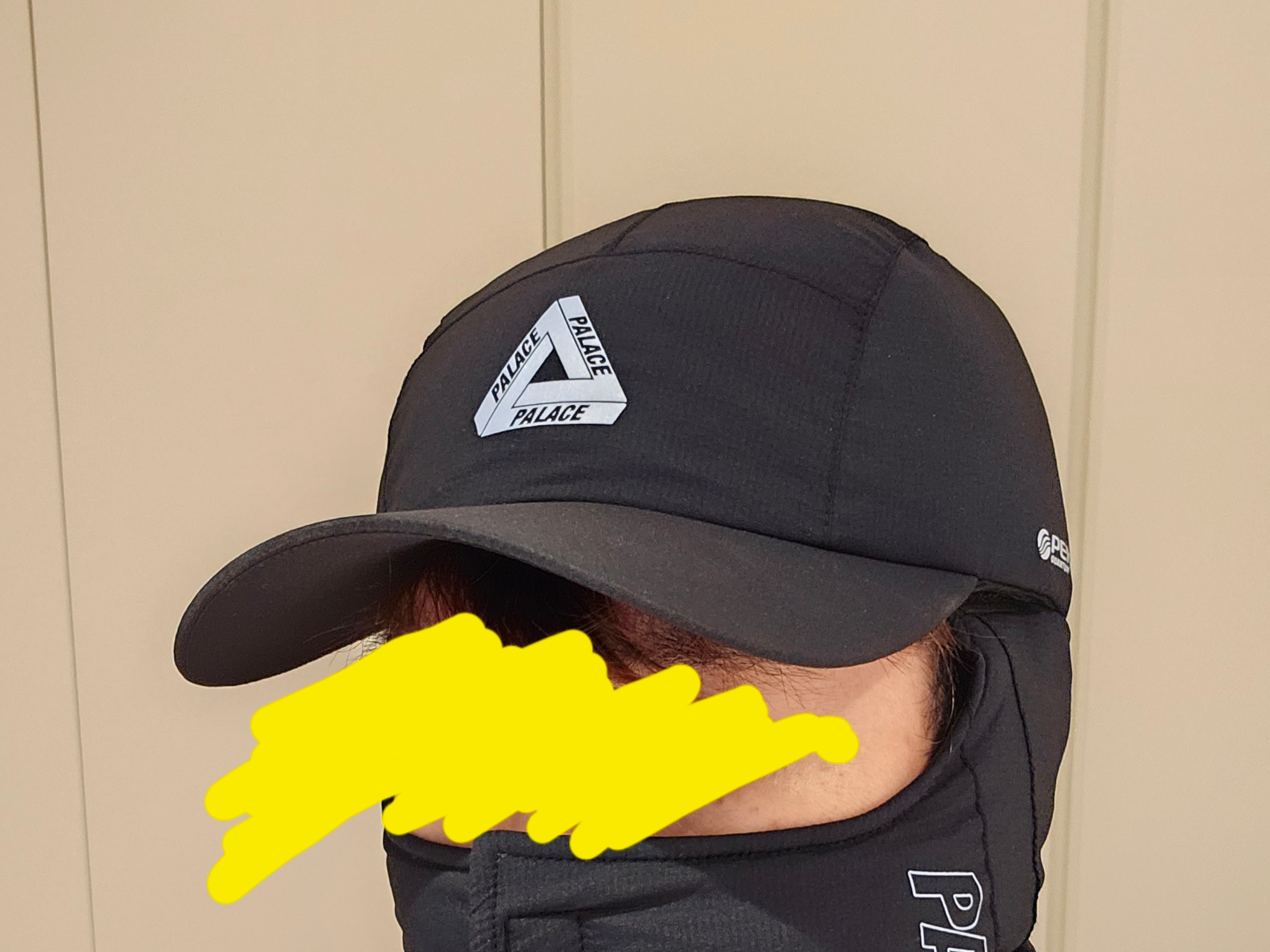 Palace Pertex Mask Cap Black - 23FW 착용 스타일 - 1