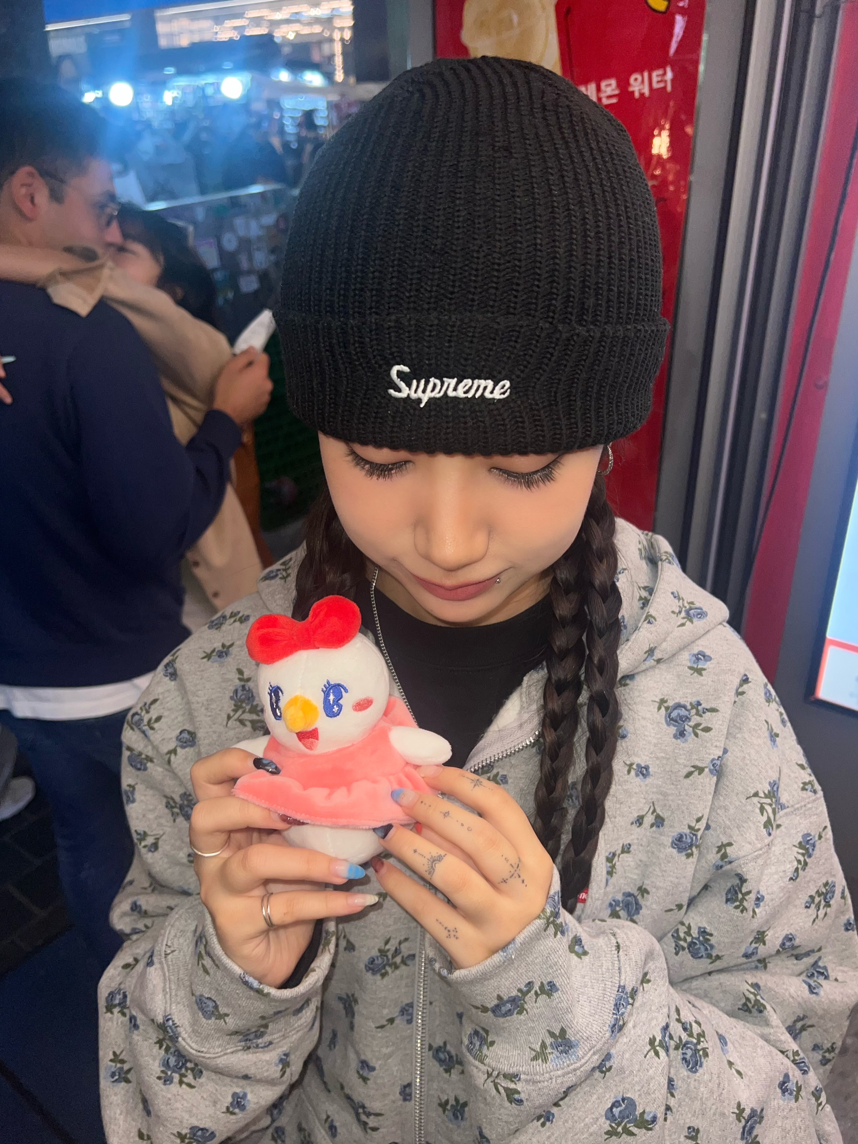 Supreme Small Box Zip Up Hooded Sweatshirt Flowers - 23FW 착용 스타일 - 5