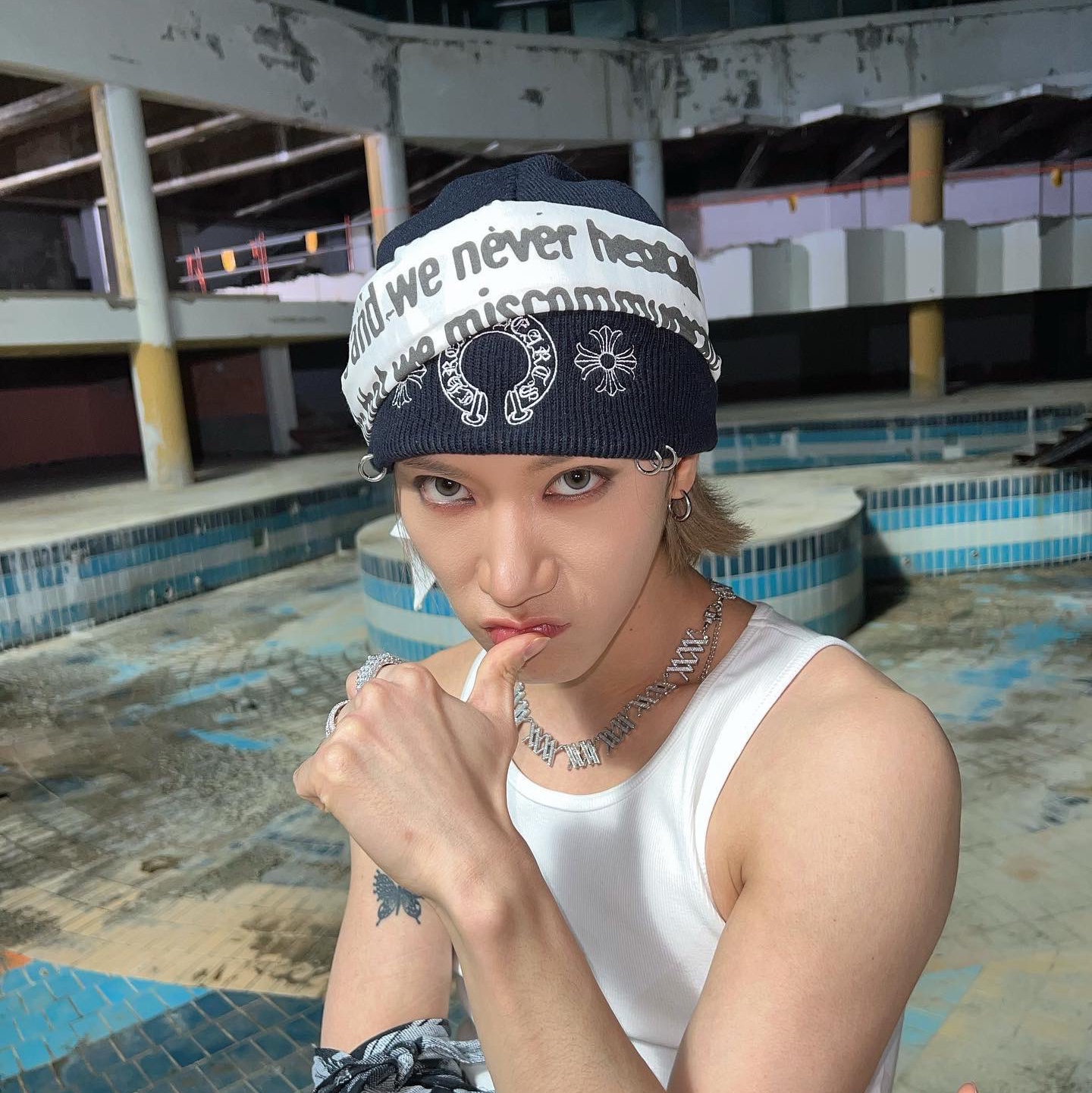 Chrome Hearts Horseshoe Beanie Black 착용 스타일