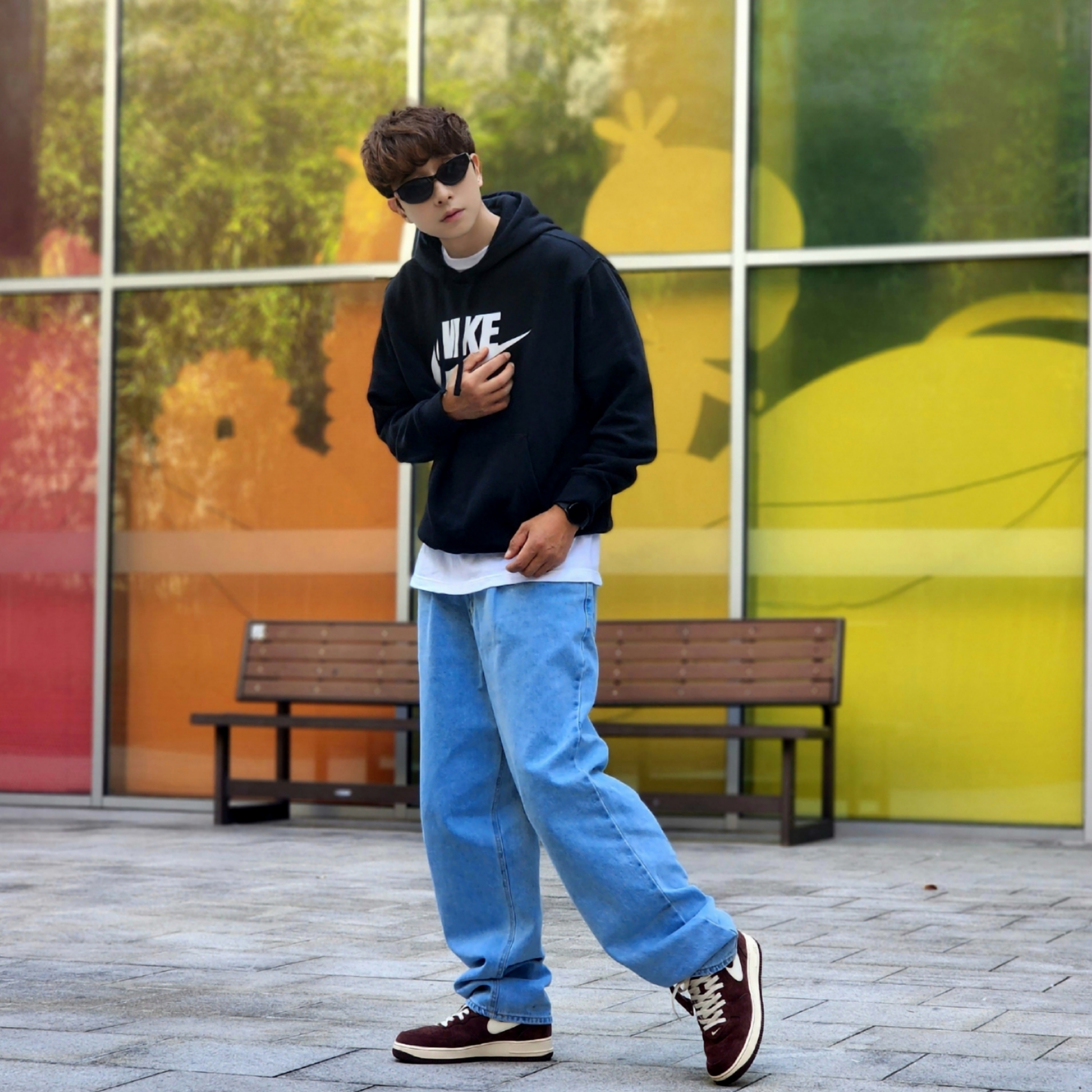 Nike NSW Club Fleece Graphic Pullover Hoodie black - Asia, Nike NSW Club Fleece Graphic Pullover Hoodie Black - US/EU 착용 스타일 - 5