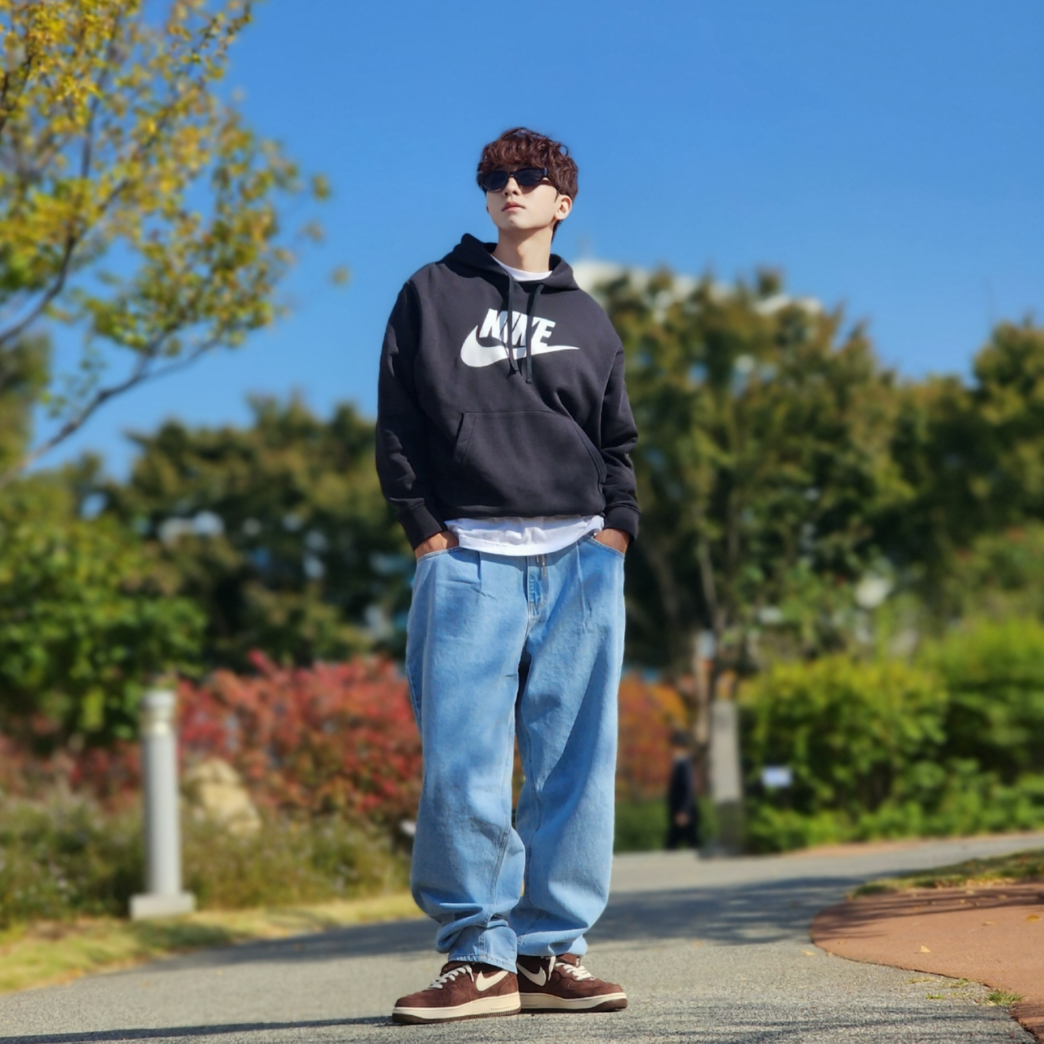 Nike NSW Club Fleece Graphic Pullover Hoodie black - Asia, Nike NSW Club Fleece Graphic Pullover Hoodie Black - US/EU 착용 스타일 - 1