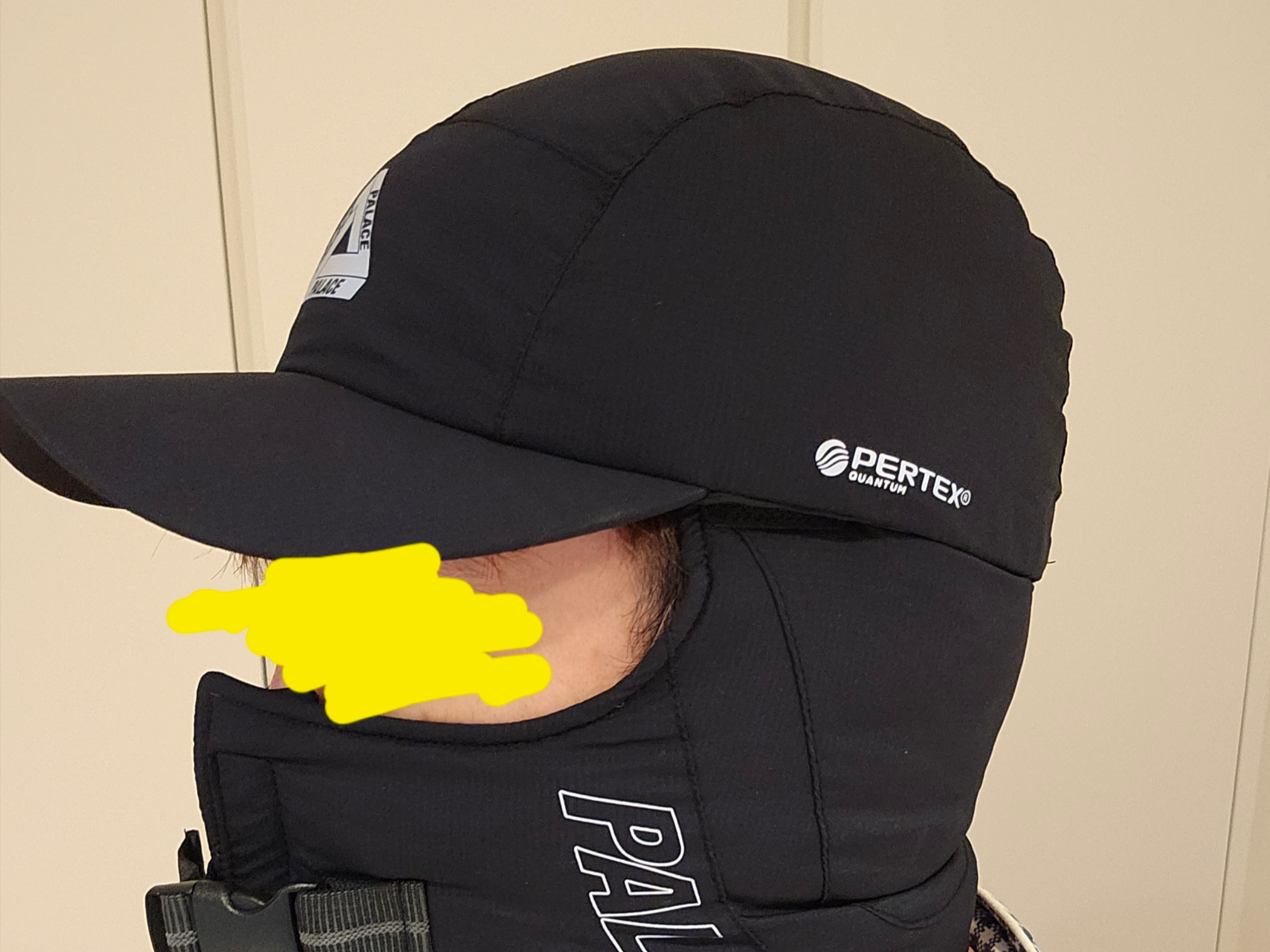 Palace Pertex Mask Cap Black - 23FW 착용 스타일 - 2