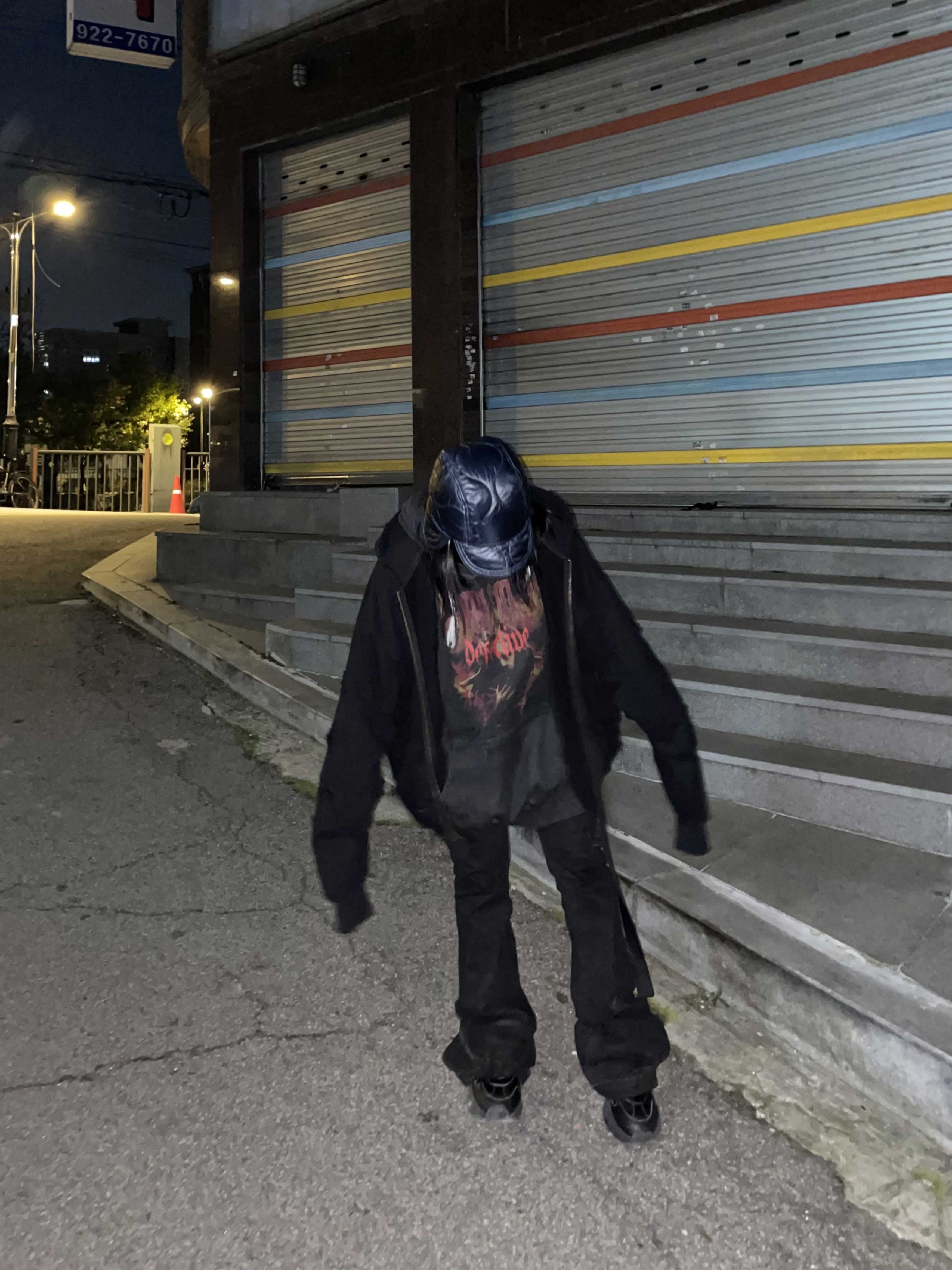 Undermycar Otter Oversized Damage-Washed Hood Zip-Up Sepia - 22FW 착용 스타일 - 3