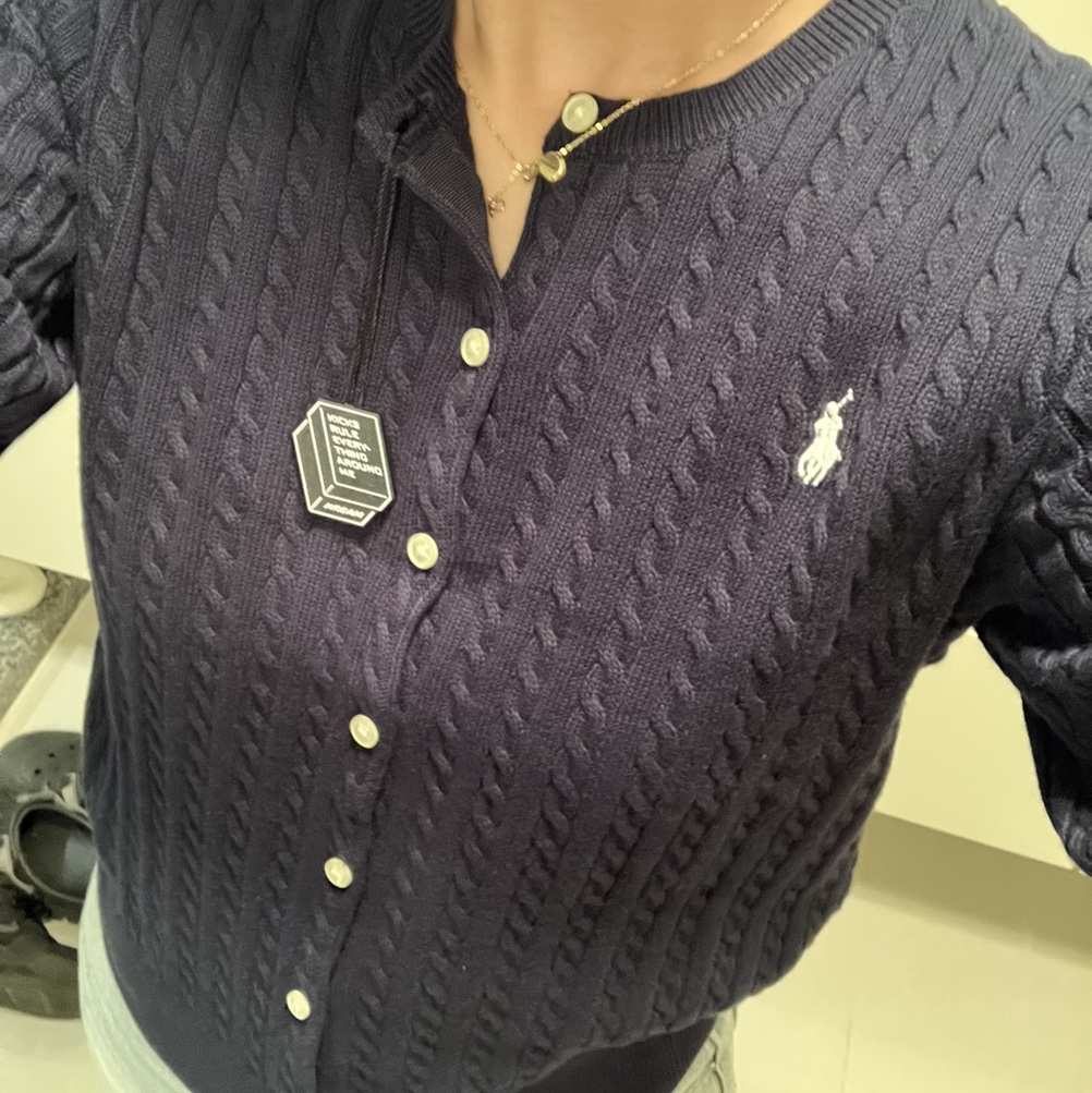 [30% 적립] Polo Ralph Lauren Children Mini Cable Cotton Cardigan Hunter Navy 착용 스타일