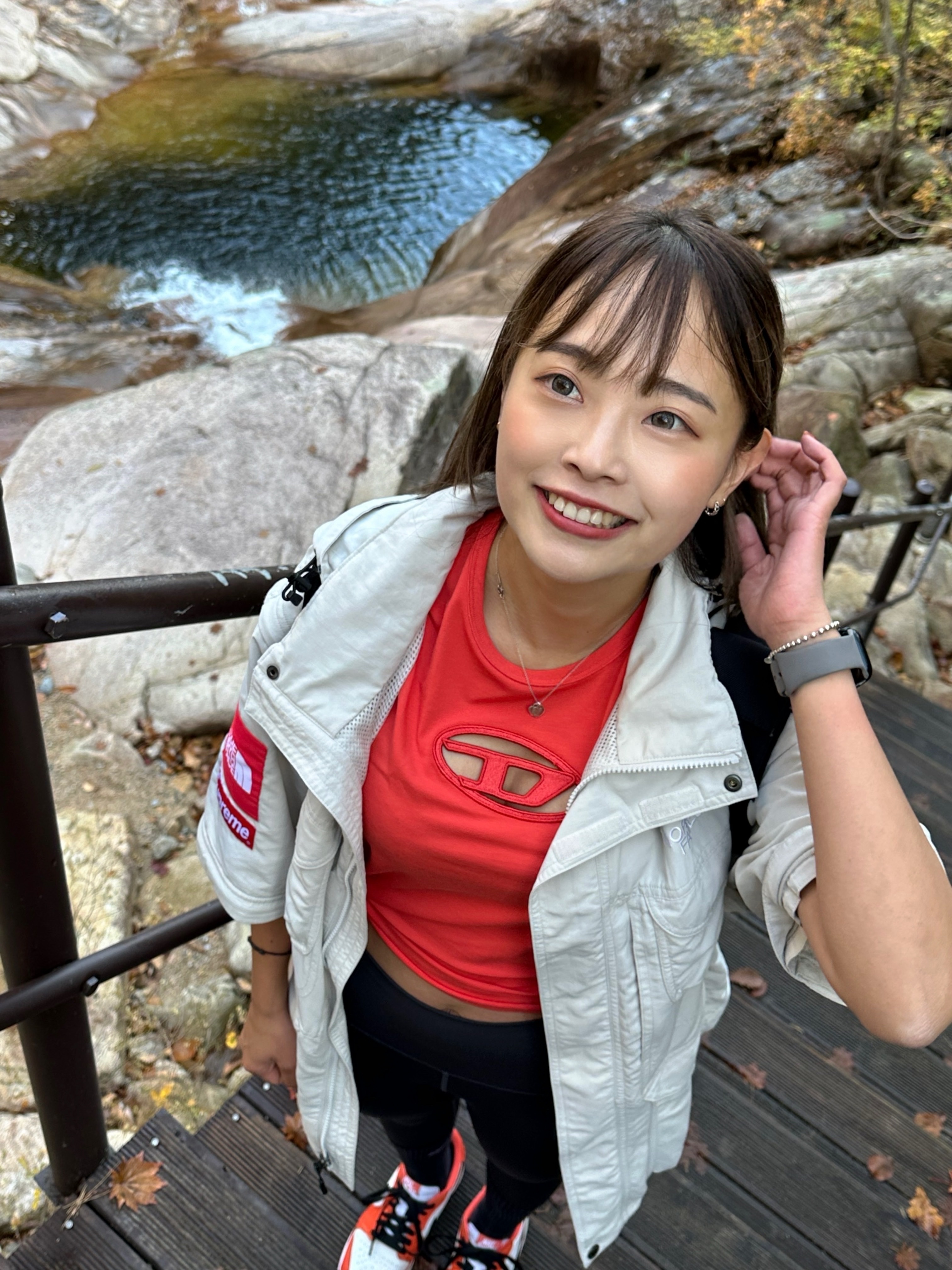 Supreme x The North Face Trekking Convertible Jacket Stone - 22SS, Jordan 1 Low OG Starfish 착용 스타일 - 9