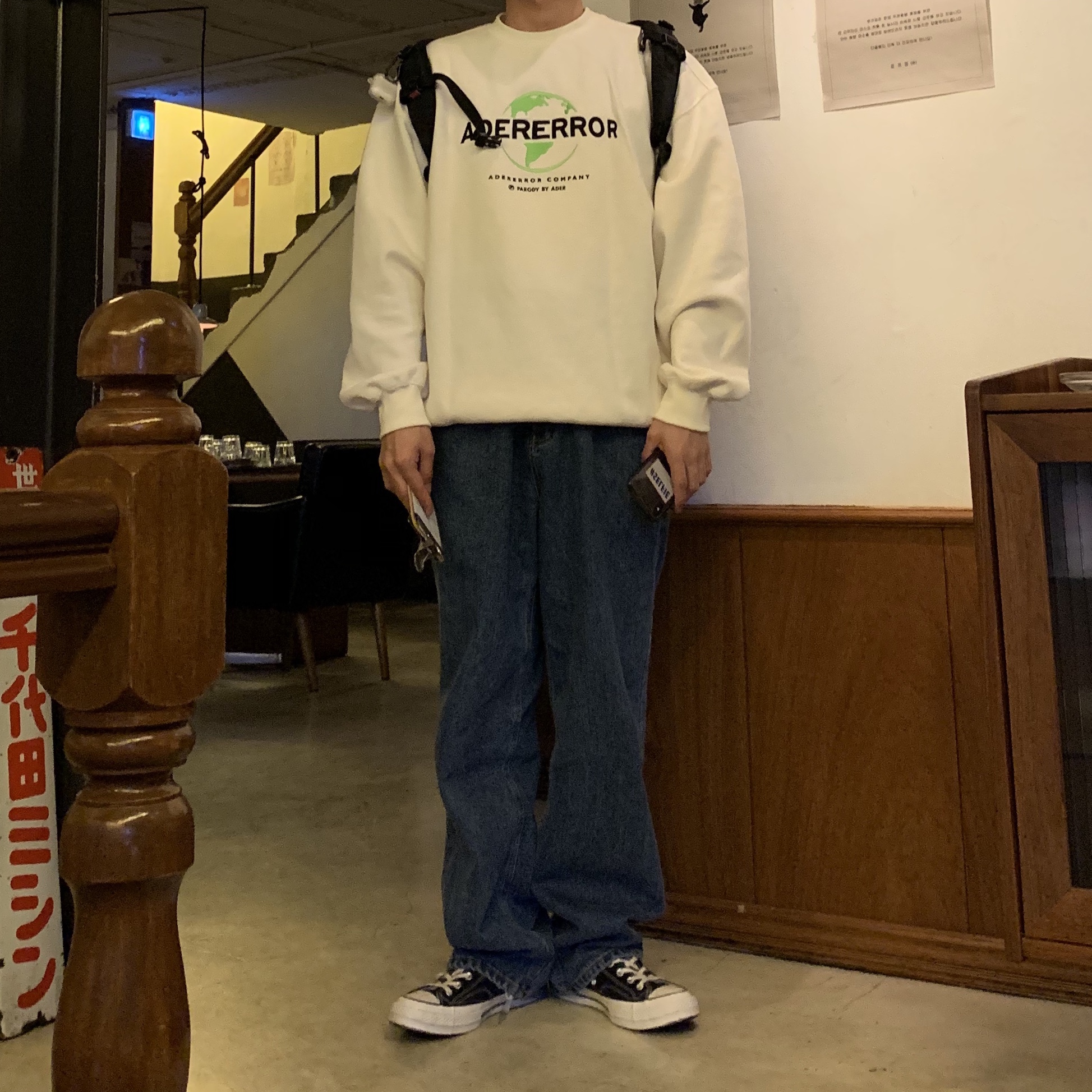 Converse Chuck 70 Hi Black, Supreme Backpack Black - 18FW 착용 스타일