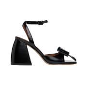 (W) Shushu/Tong Black Bow Heeled Sandals Black