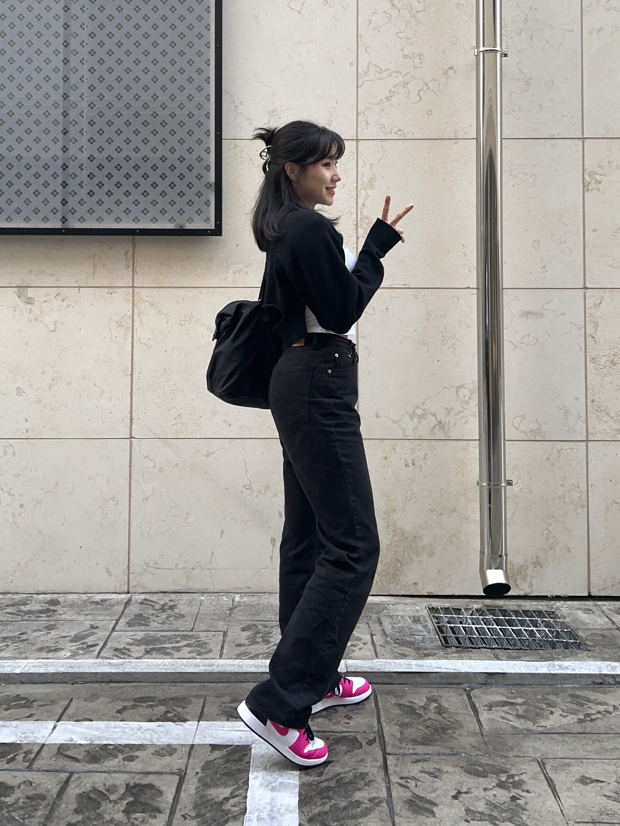 (GS) Jordan 1 Low Fierce Pink 착용 스타일 - 1