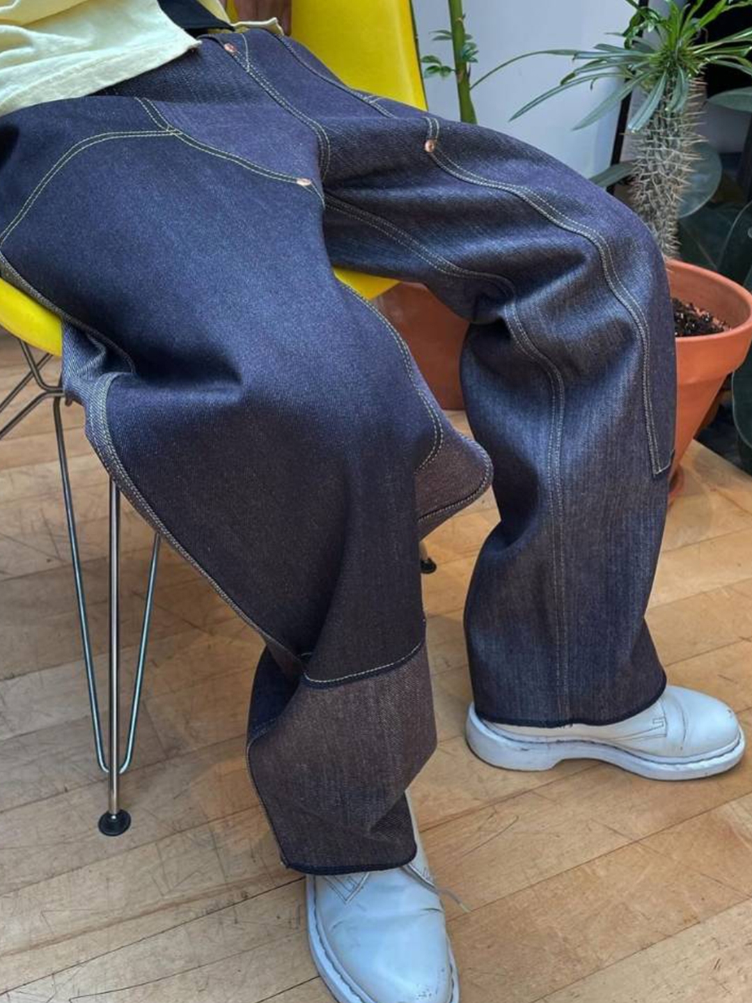 Kapital Smooth Jersey Kochi & Zephyr Sideline Track Pants Engine, Kapital Denim Happy Smith Painter Pants 2023 Indigo 착용 스타일 - 3