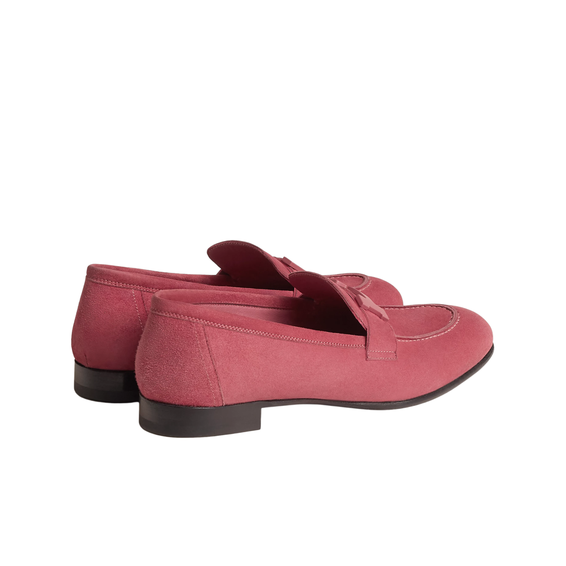 (W) 에르메스 파리 로퍼 스웨이드 고트스킨 & 매트 메탈 하드웨어 로즈 아프로디테((W) Hermes Paris Loafers Suede Goatskin & Matte Metal Rose Aphrodite) - 3